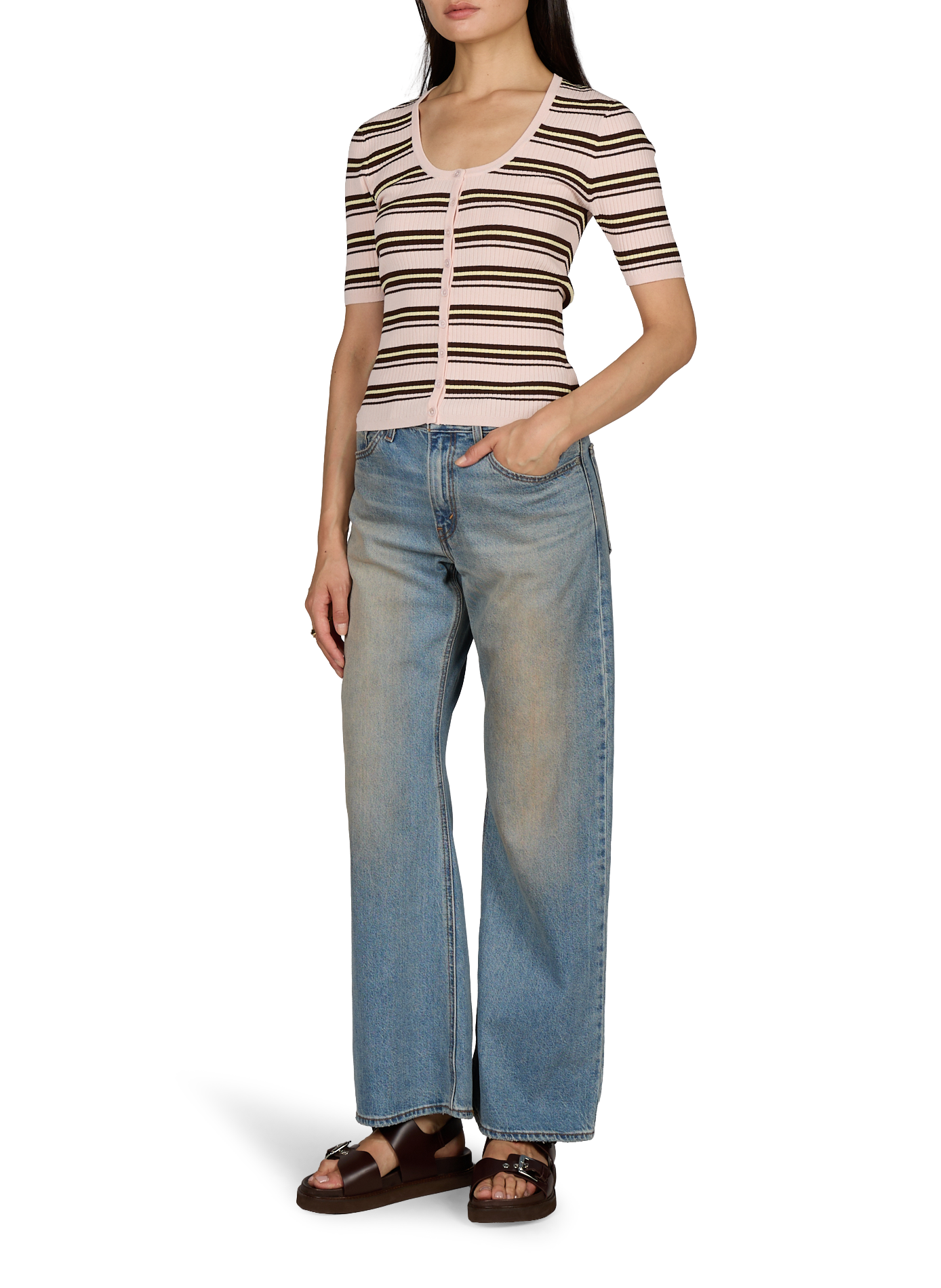 Loose Boot cotton jeans LEVI'S Brown
