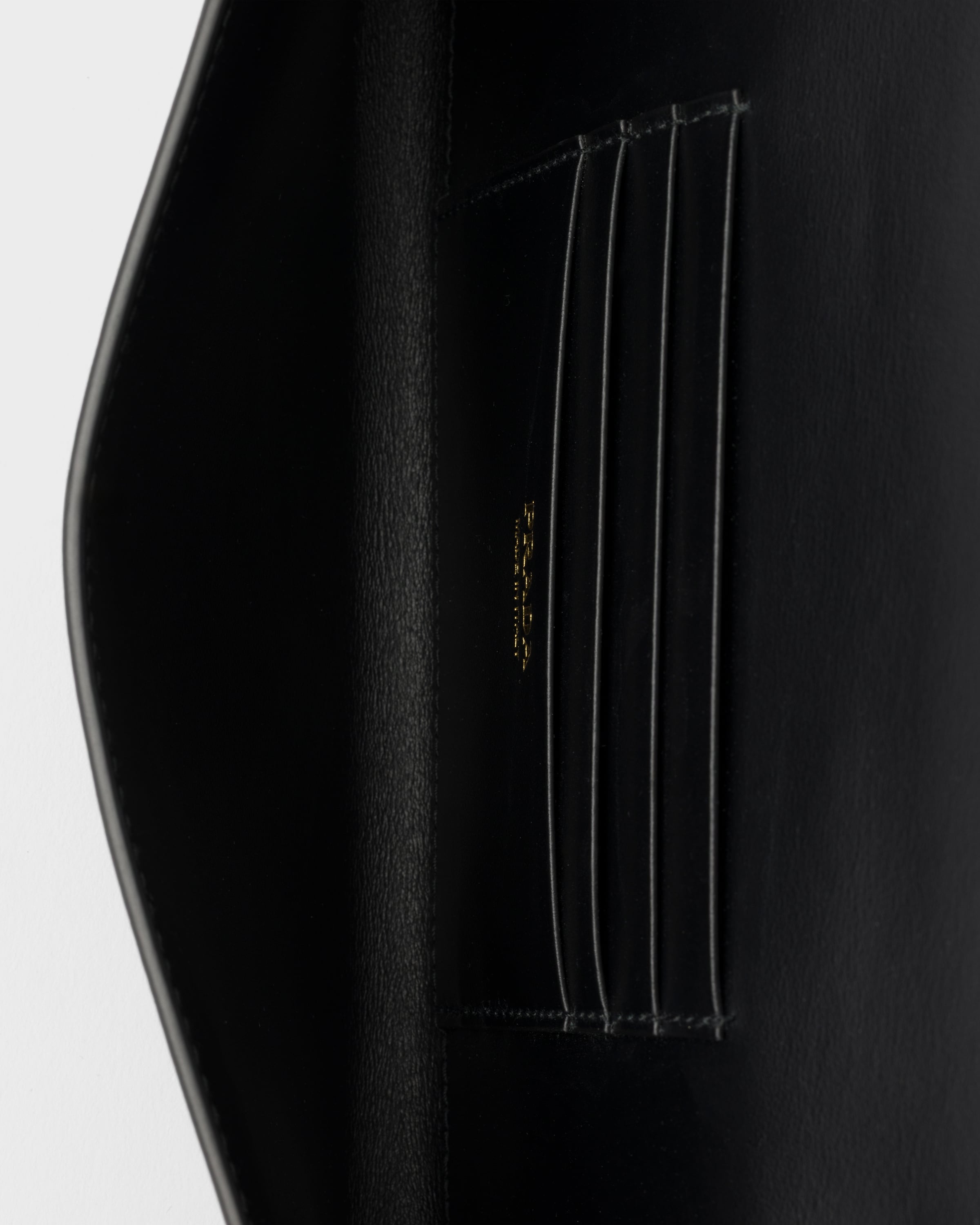 Porte-monnaie en cuir avec bandoulière PRADA Noir