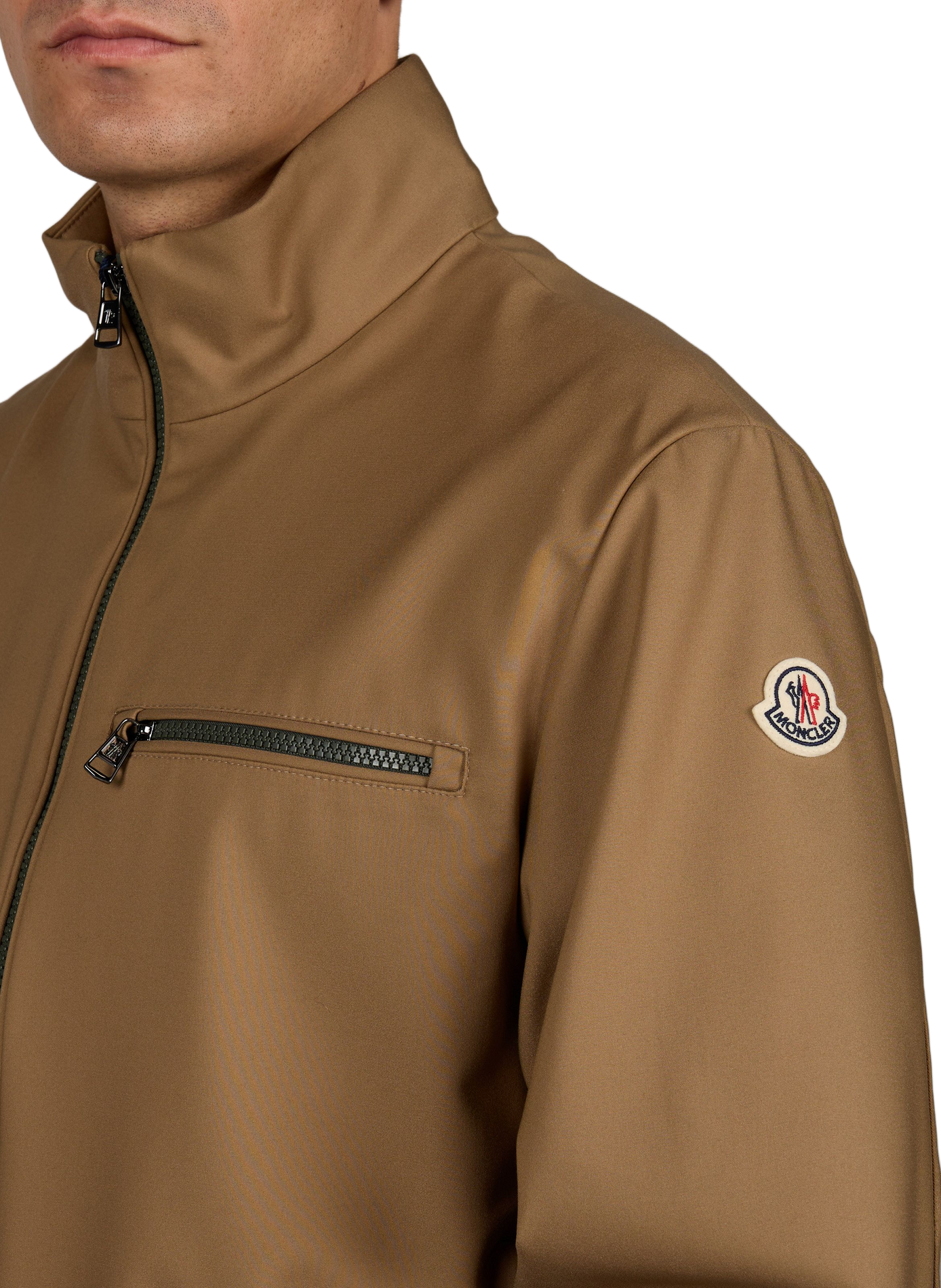 Fourioun straight cotton blend jacket MONCLER Beige