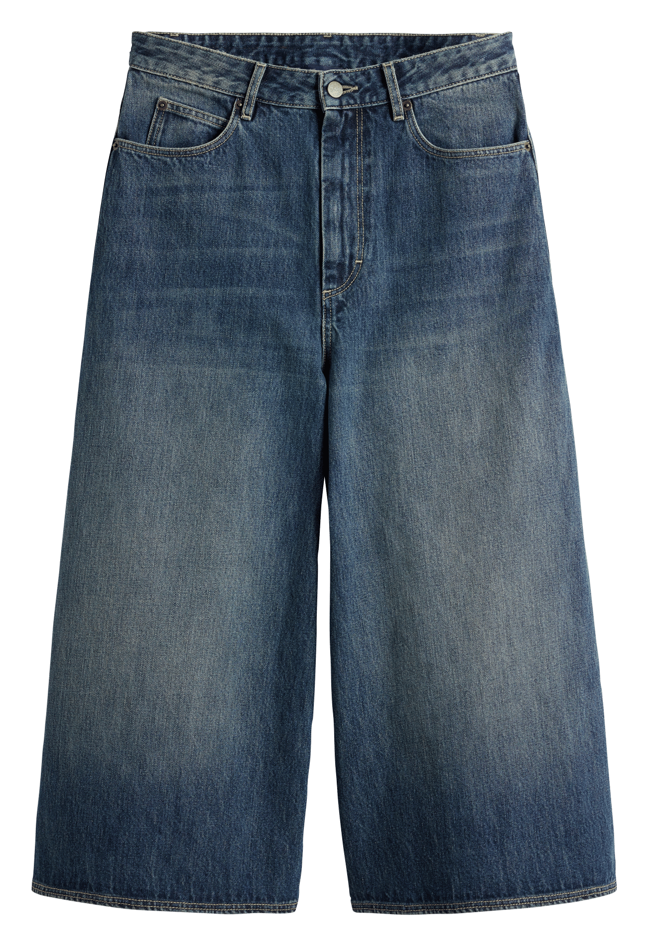 Bermuda large taille haute en jean joyce SOEUR Bleu