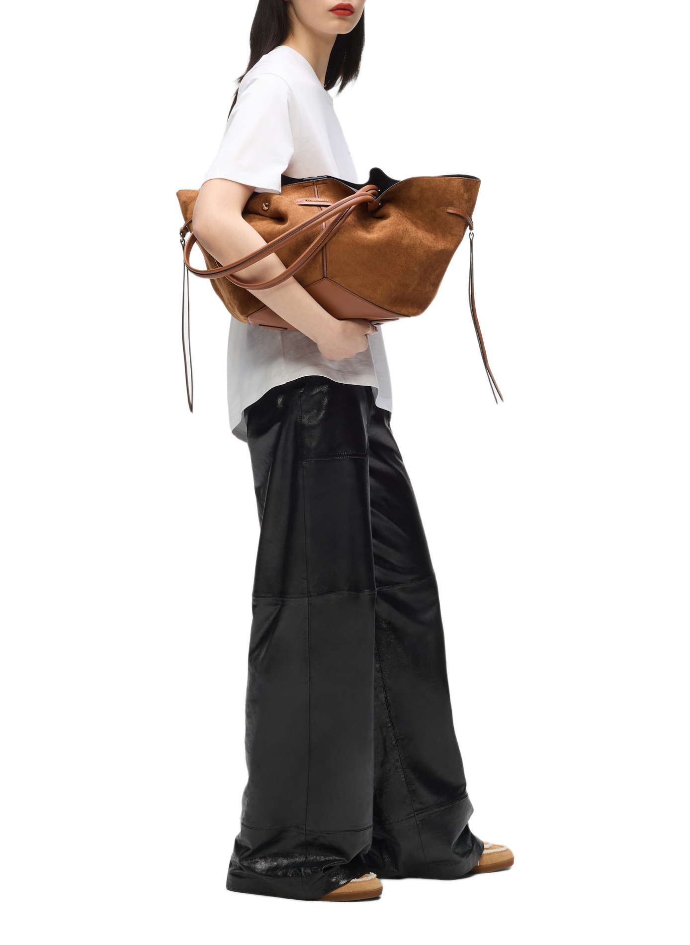 Tas K/Pierced suède-effect KARL LAGERFELD Bruin