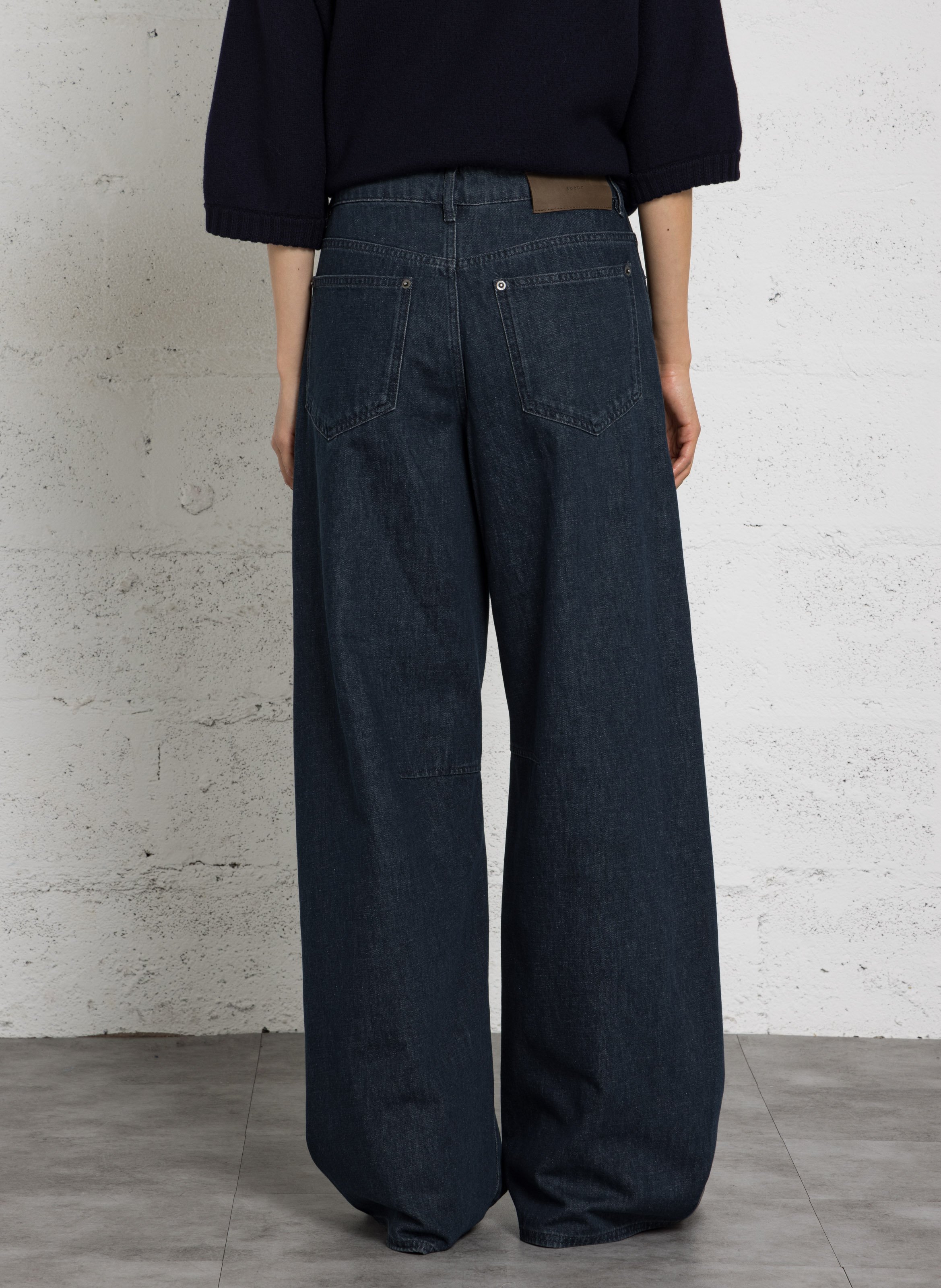 Jean large en coton recyclé mélangé gaspard SOEUR Bleu