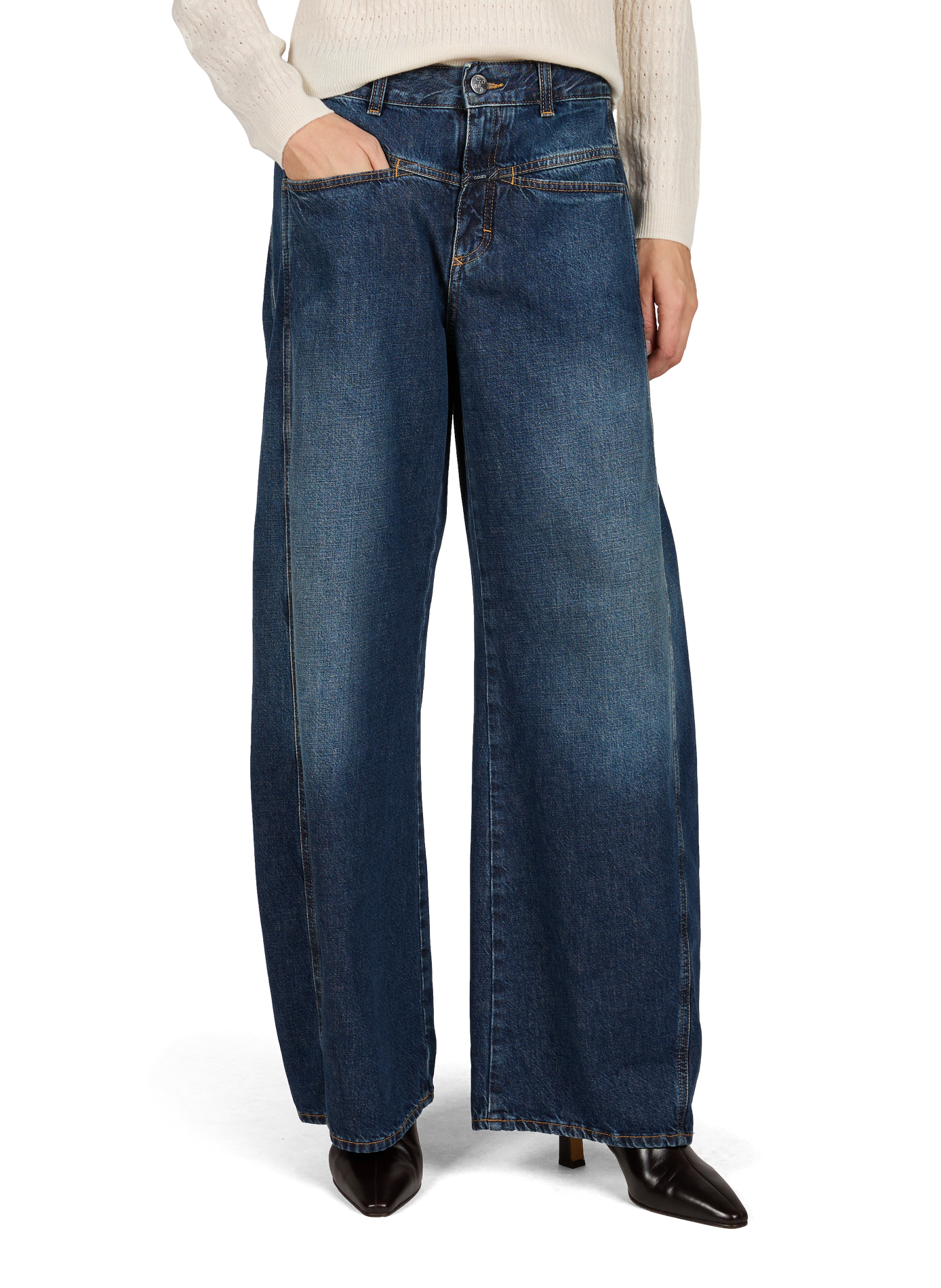 Wide-leg Tori-X jeans in cotton denim. CLOSED Blue