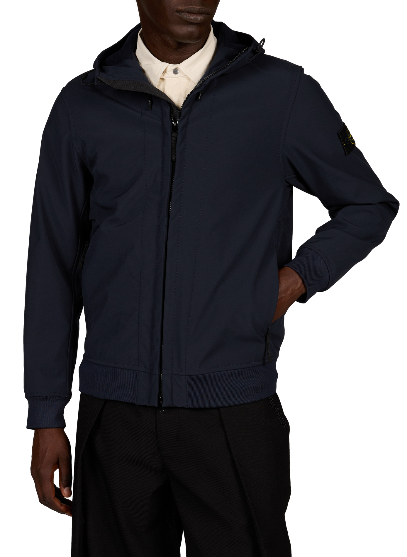 Blouson droit à capuche STONE ISLAND Bleu