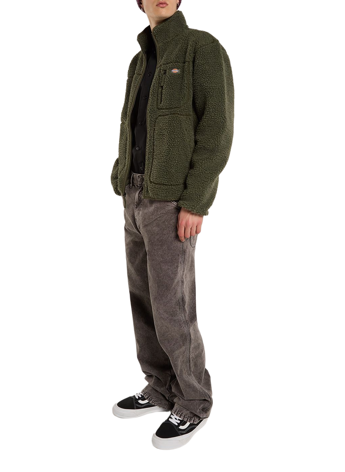 Straight fleece jacket with high collar DICKIES Green