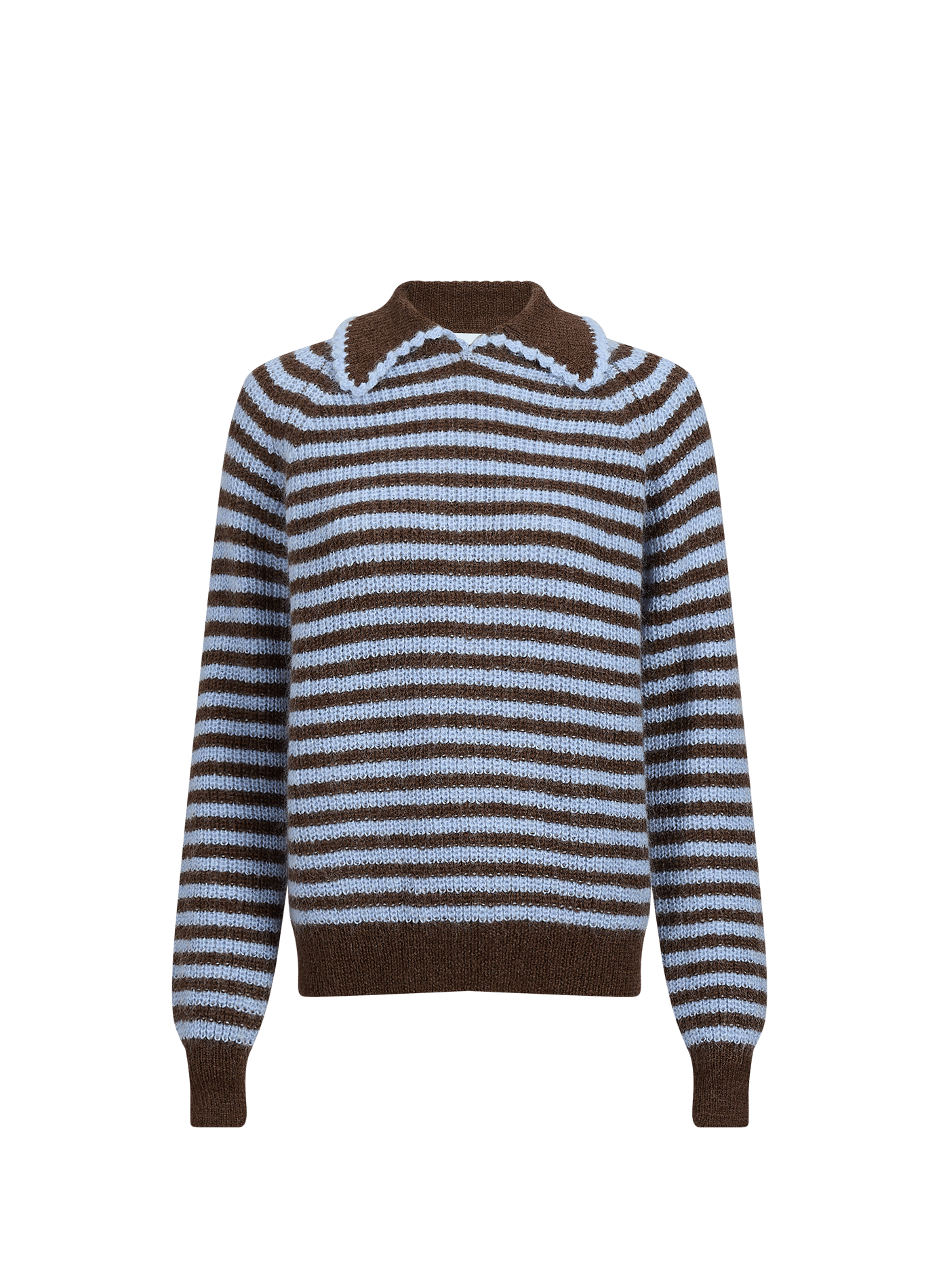 Gestreifter Polokragenpullover aus Wollmischung GARANCE Blau