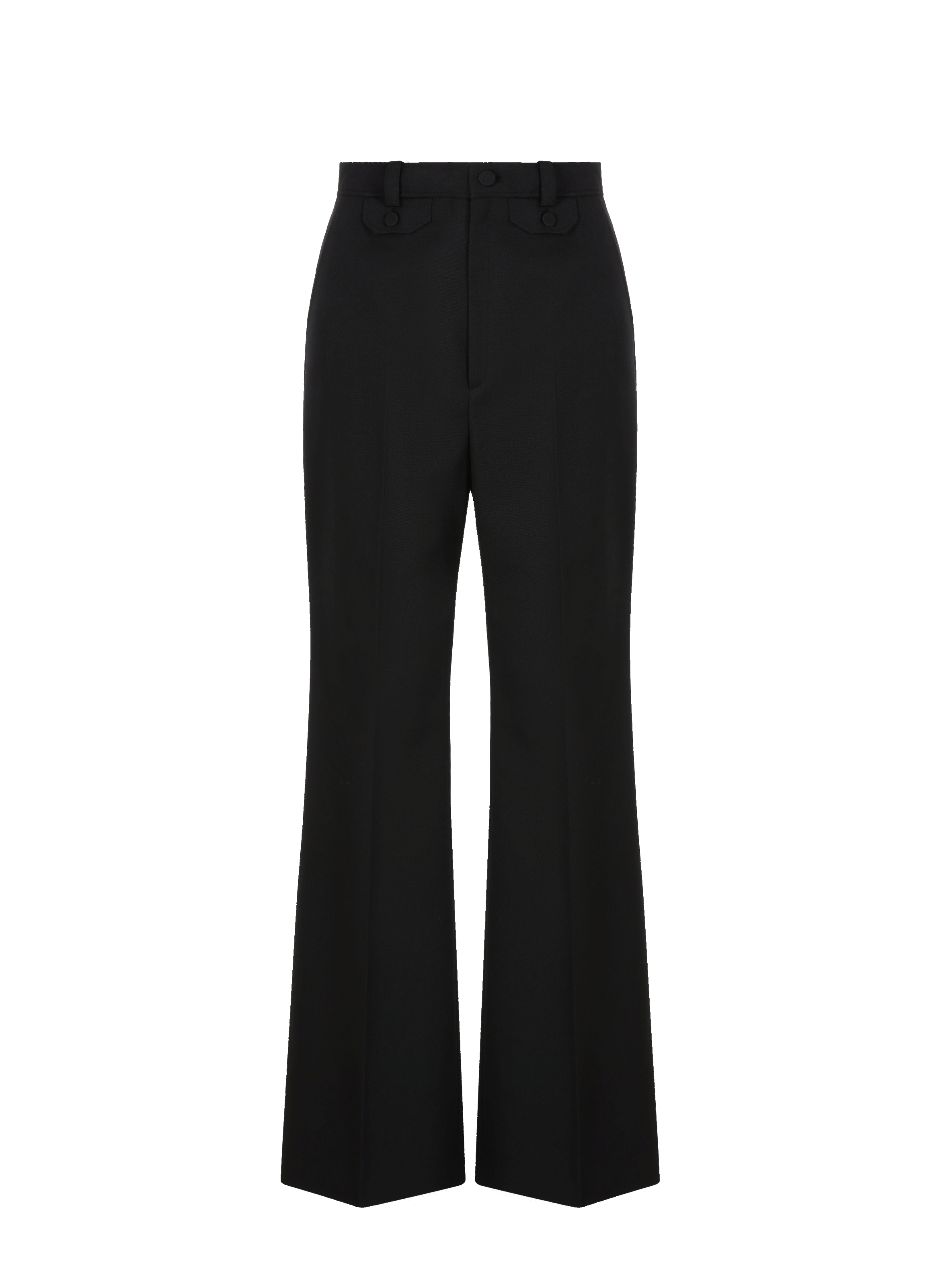 GUCCI Wide-leg wool-blend trousers Black