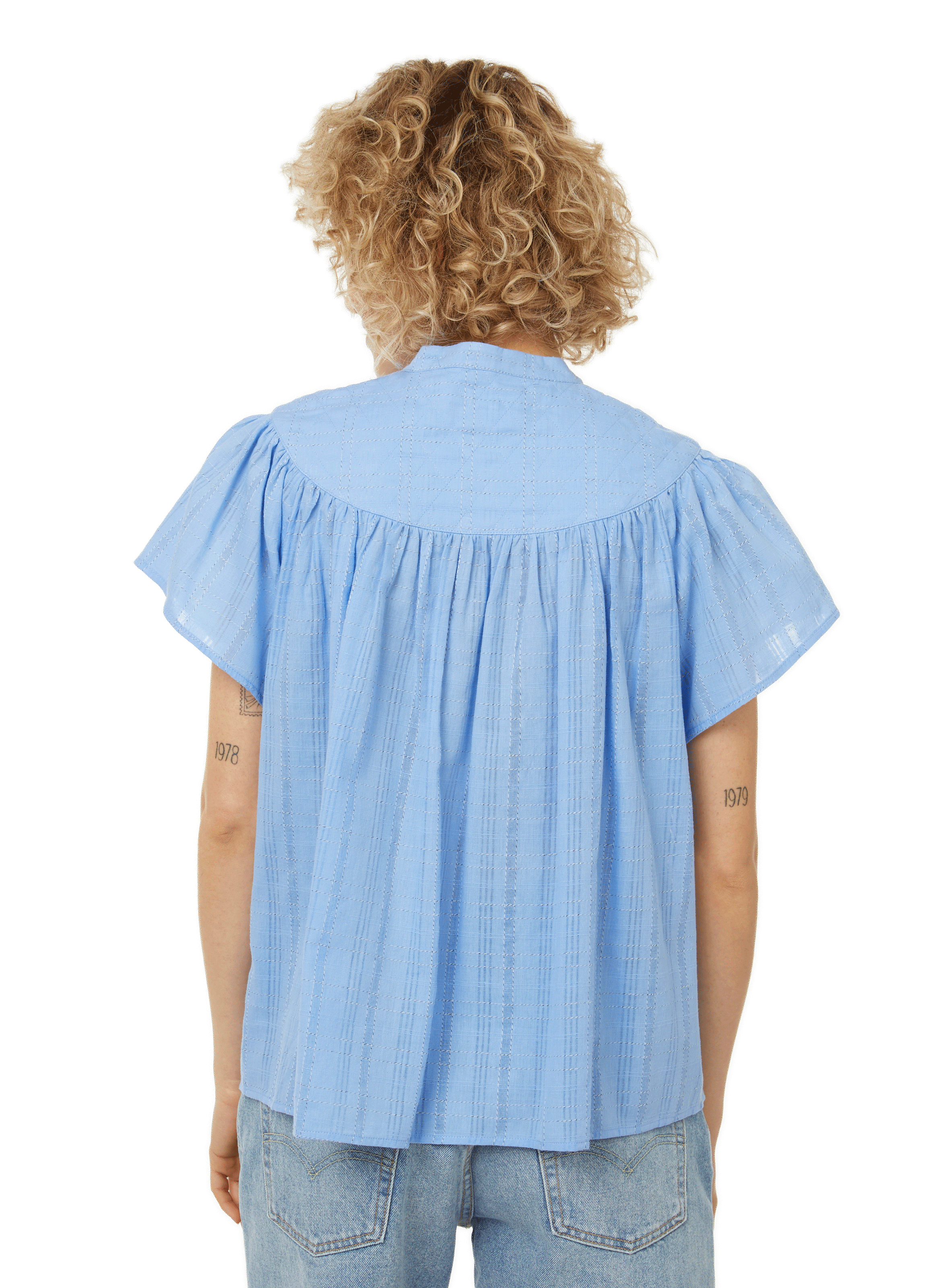 Sweat Homme POP Colorblock Taille S – Pull En Coton Mélangé Gris Et Bleu – Occasion Parfait état