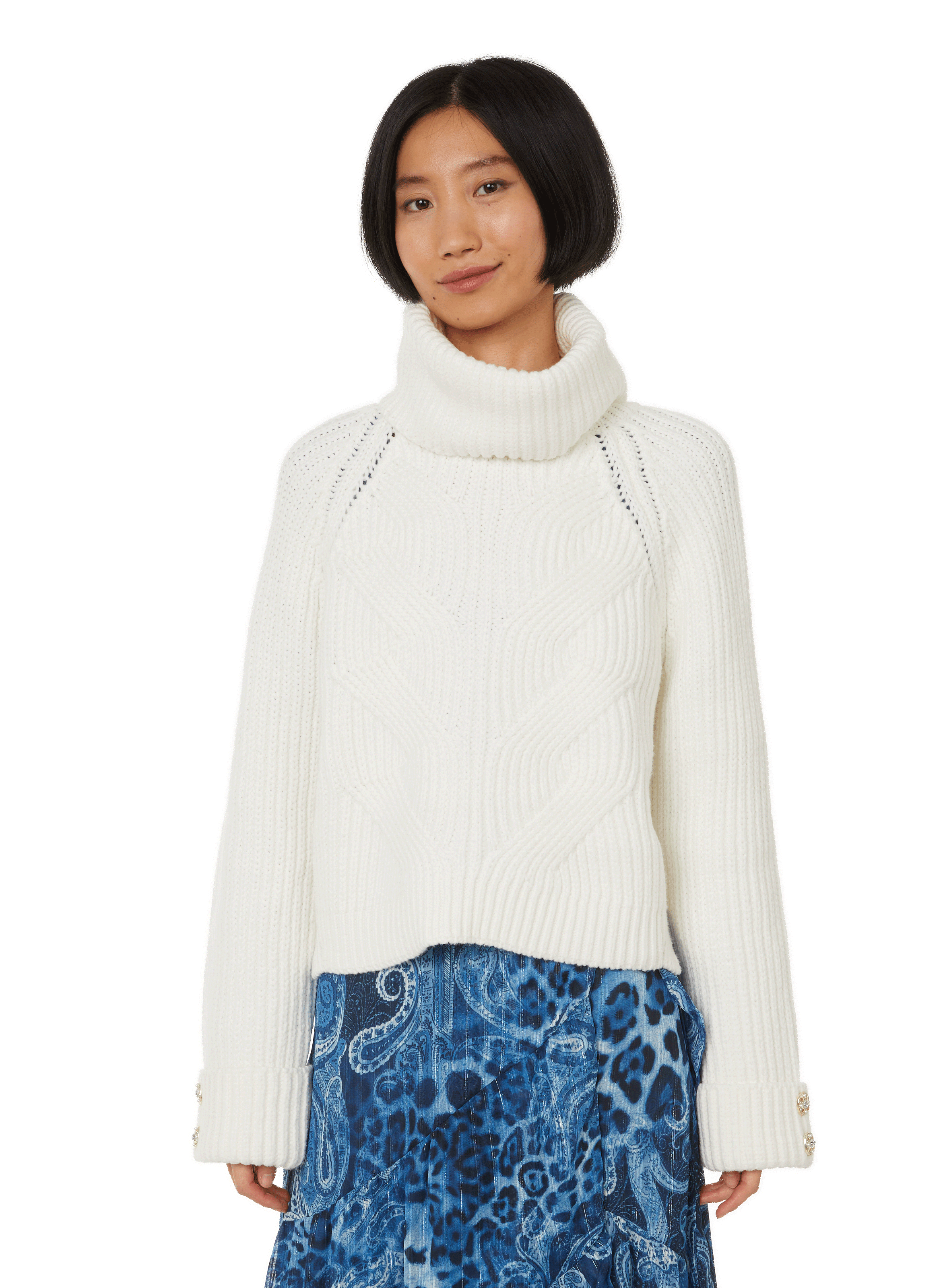 Pull col roulé en maille