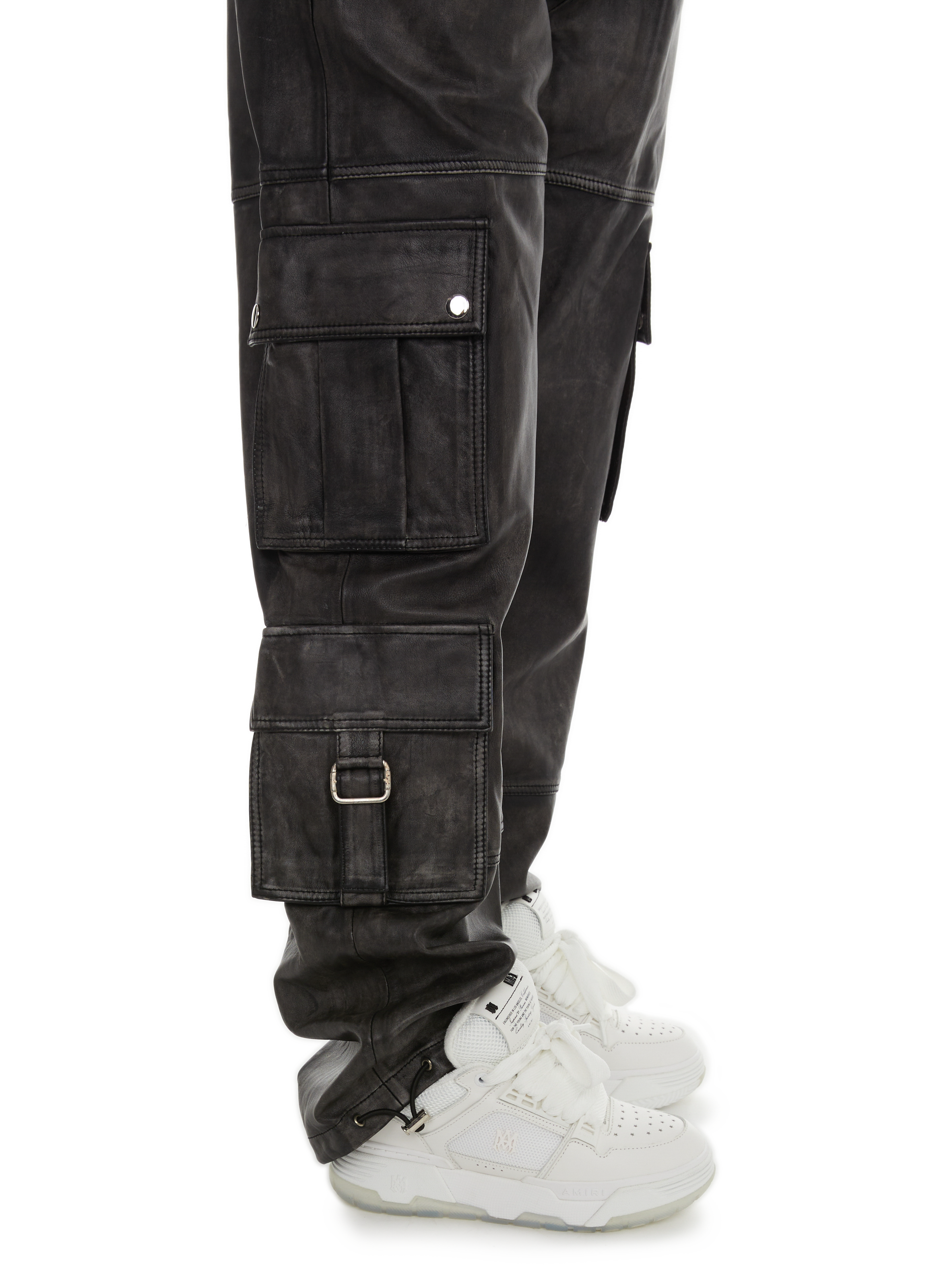 Leather cargo pants SAISON 1865 Black