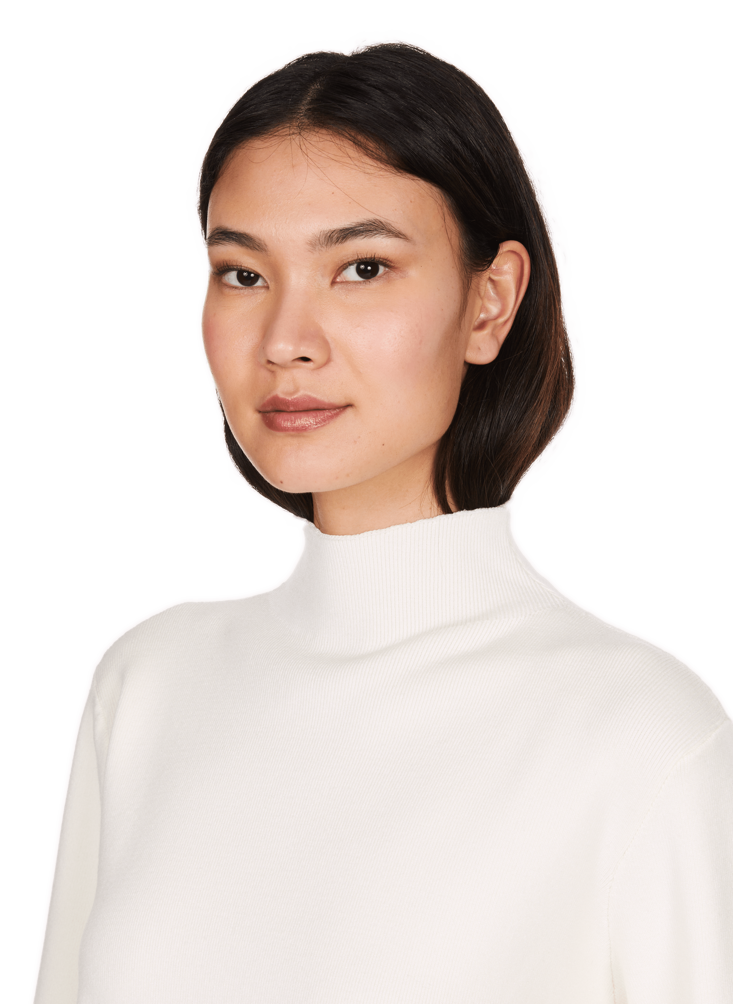 Short high-neck sweater SAISON 1865 Beige