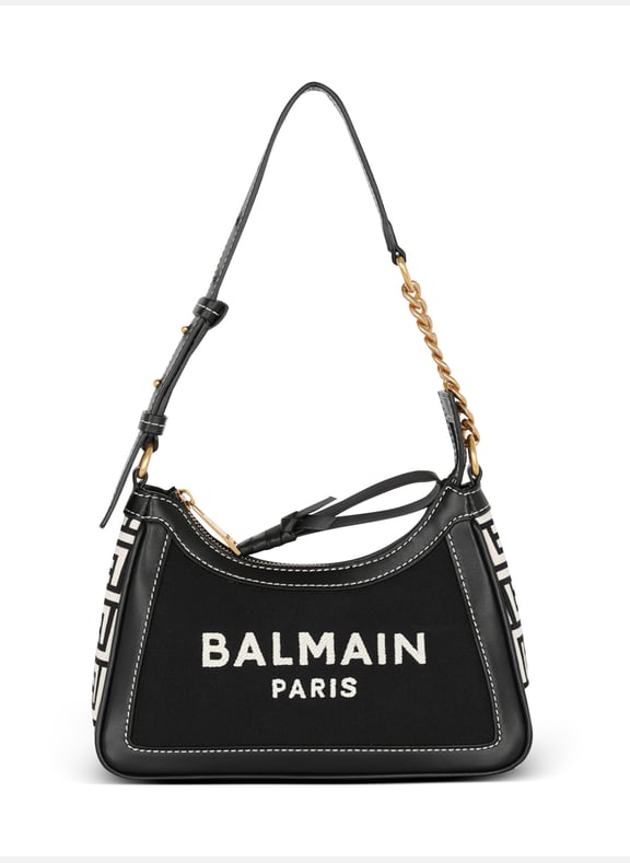 Sac à main b-army en toile monogramme et cuir lisse Noir by BALMAIN BALMAIN Sac à main b-army en toile monogramme et cuir lisse Noir