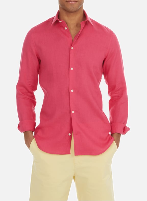 Chemise en lin Rose by AU PRINTEMPS PARIS AU PRINTEMPS PARIS Chemise en lin Rose