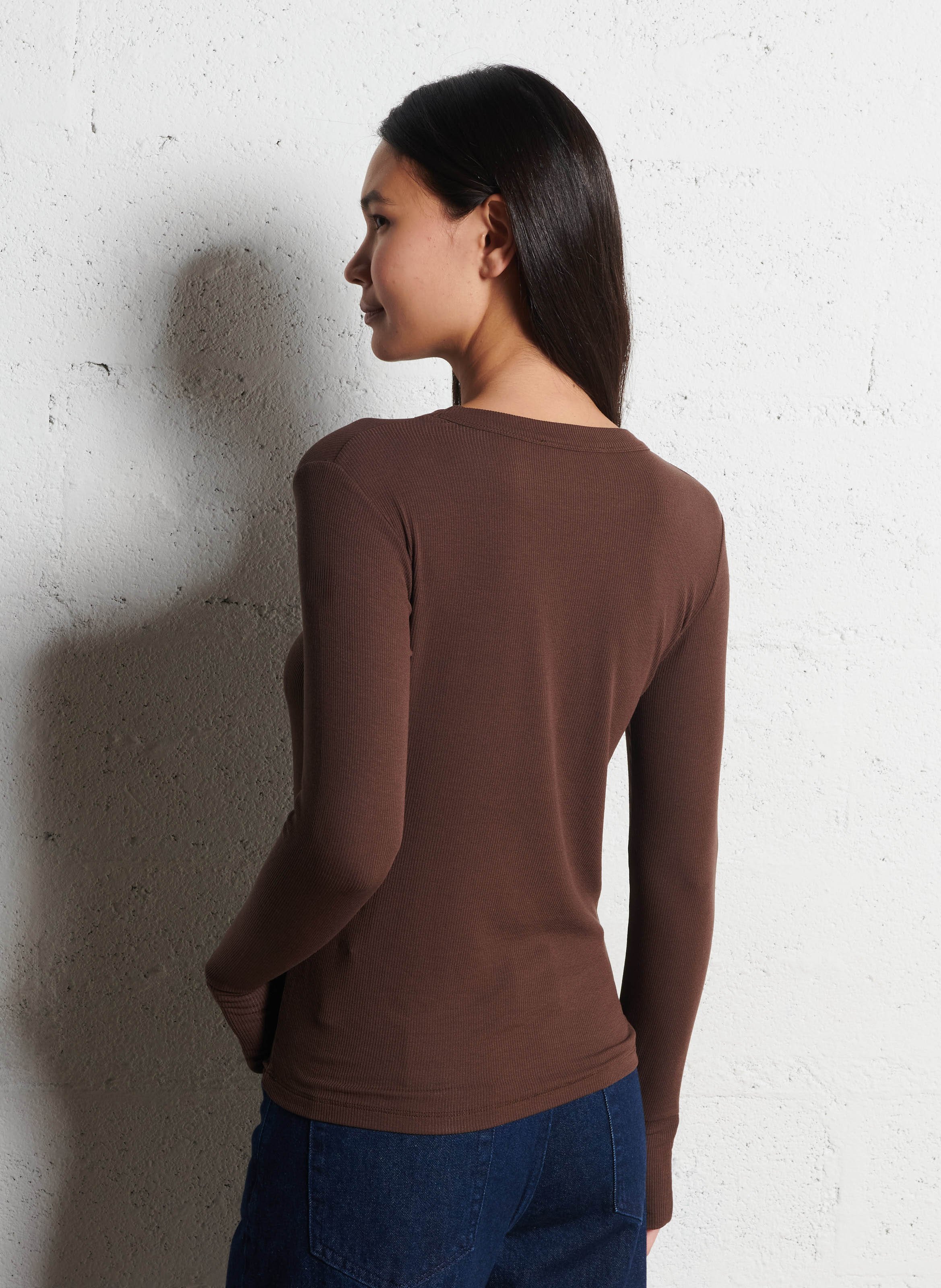 Tee-shirt droit col rond micha BA&SH Noir