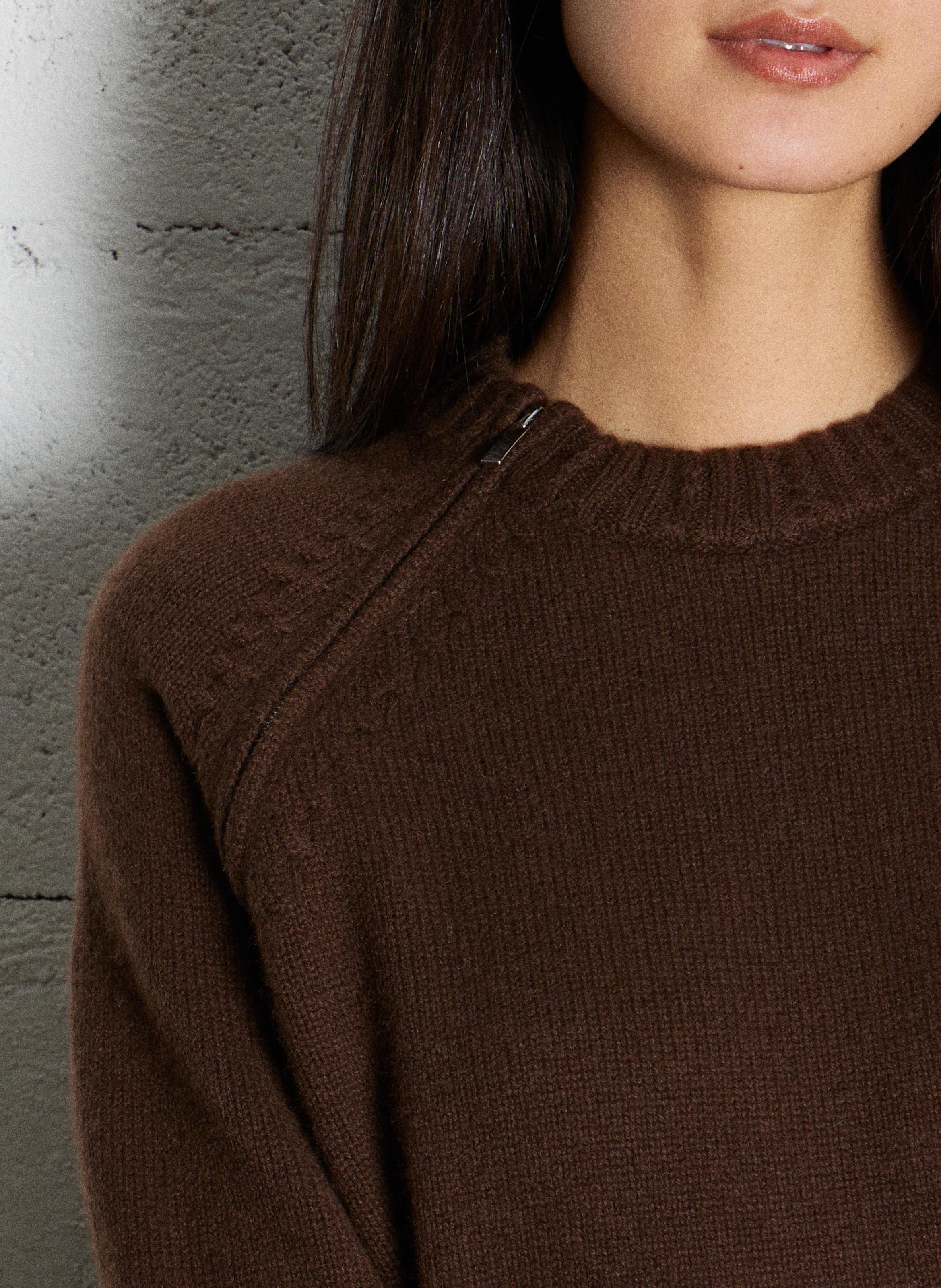 Pull ample col rond en cachemire corvy BA&SH Marron