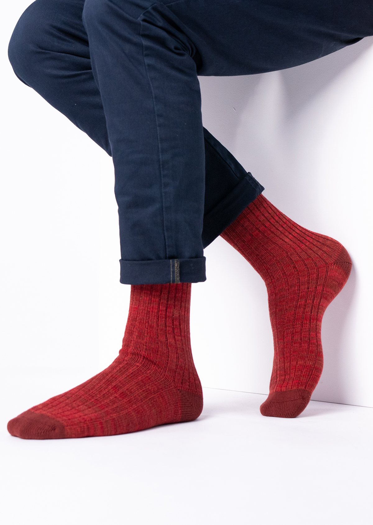 Chaussettes en coton épais club Rouge