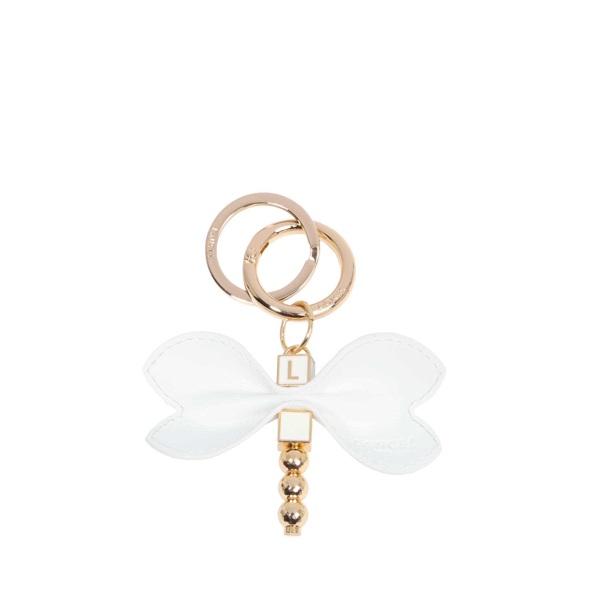 Porte-clés libellule jungle de lancel en métal  Neige