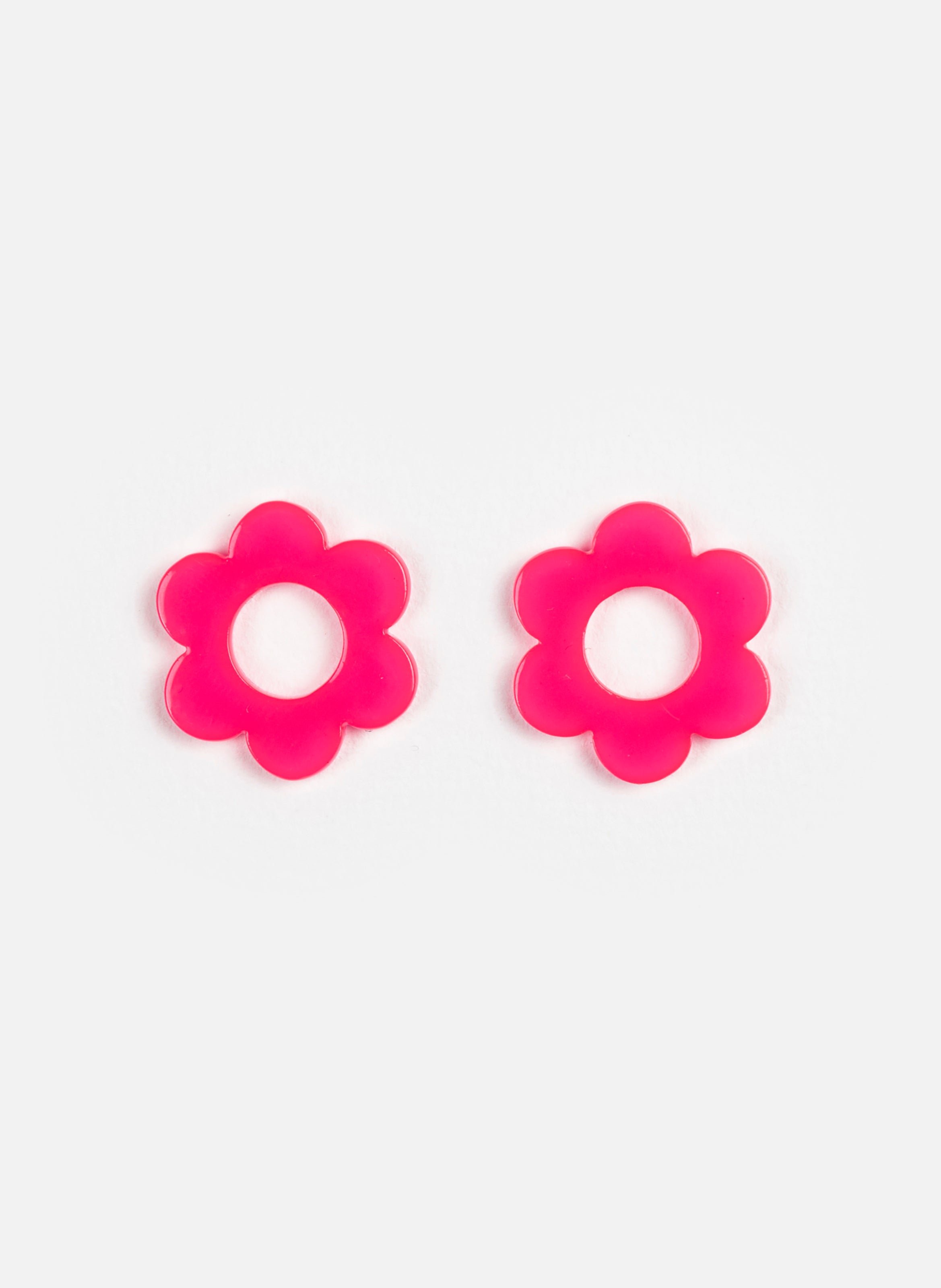 Charms baby fleurette en acétate de cellulose  Fuchsia