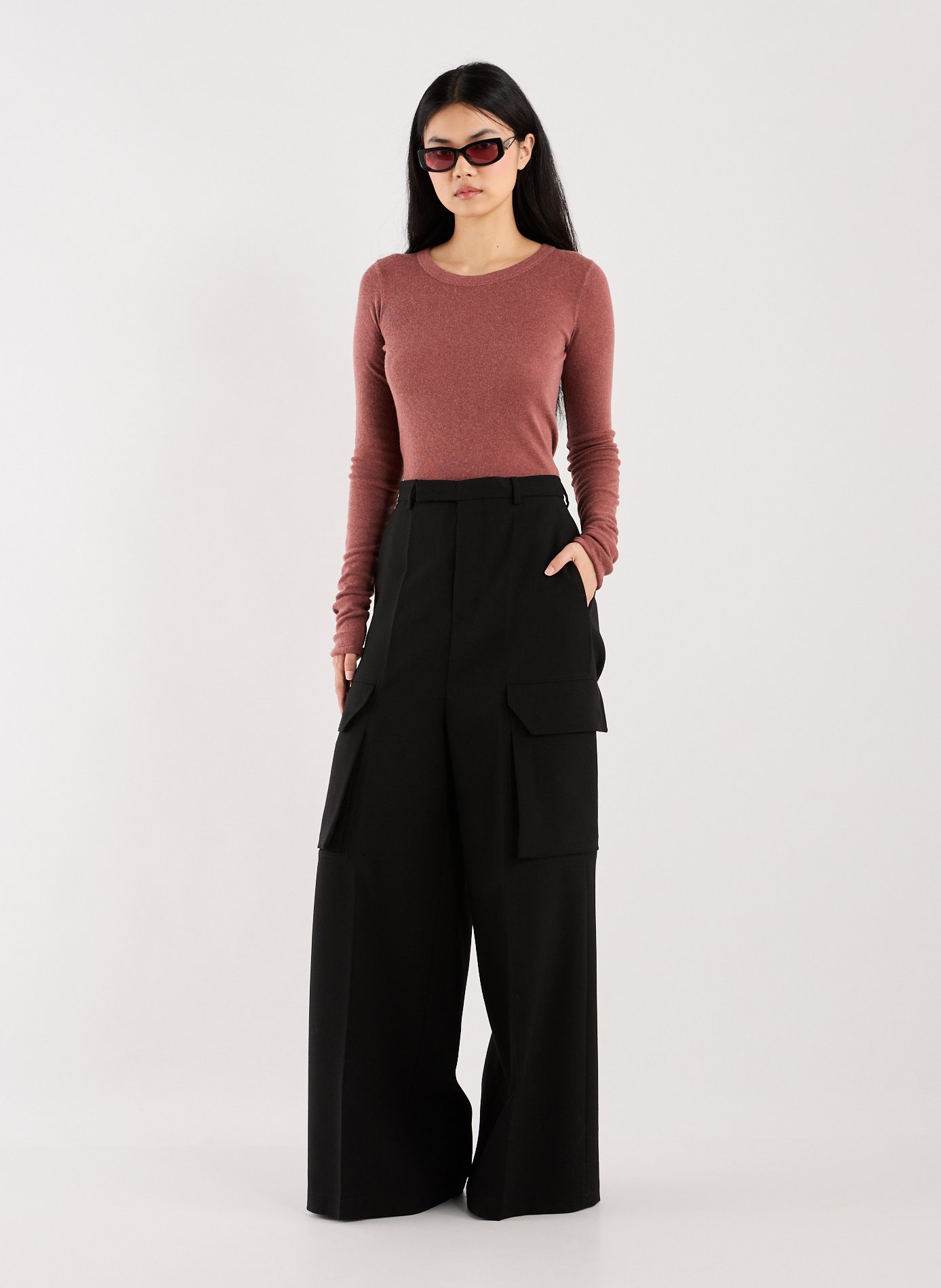 Long round neck T-shirt RICK OWENS Pink