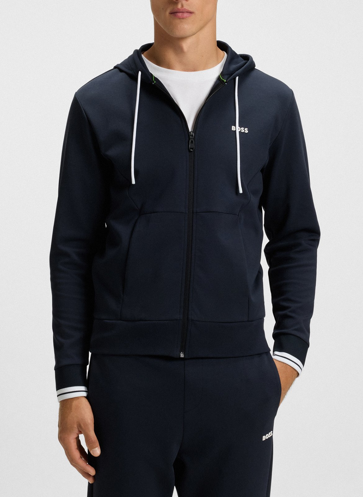 Sweat zippé à capuche BOSS Bleu