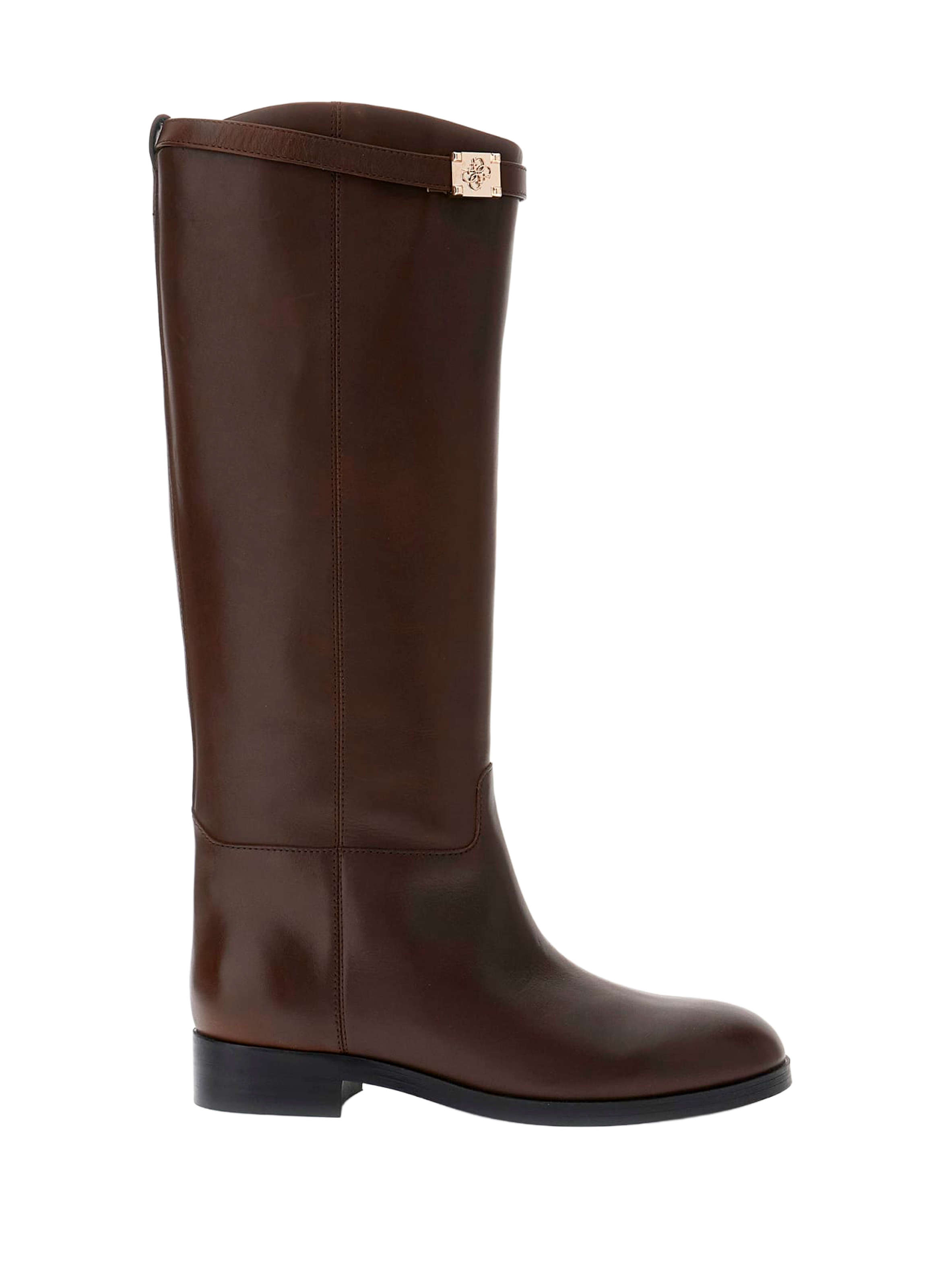 GUESS Bottes hautes en cuir de vache Marron