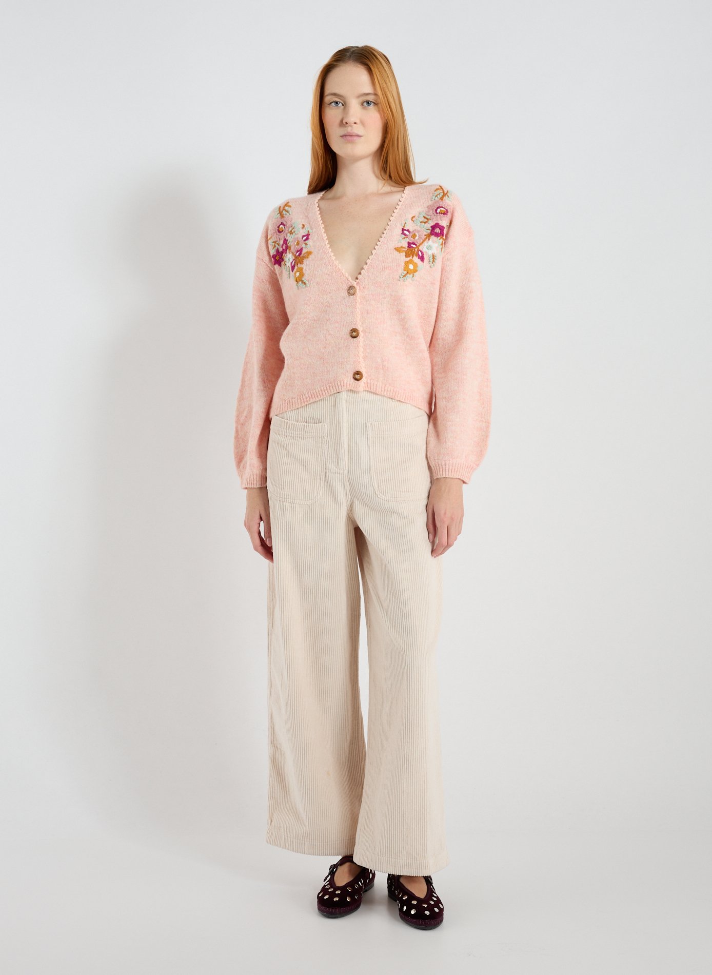 Pantalon en velours côtelé  LOUISE MISHA Blanc