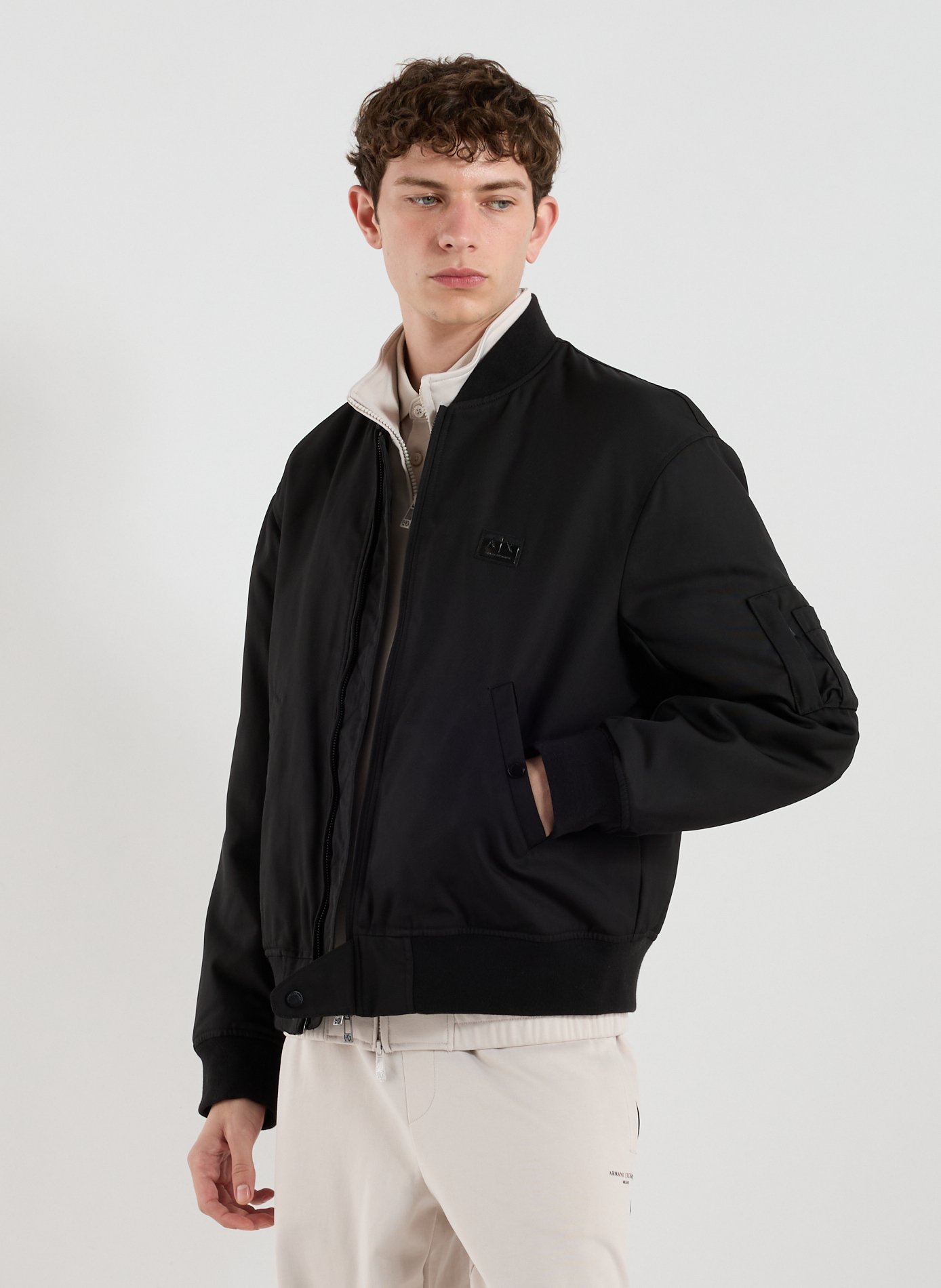 ARMANI EXCHANGE Bomber jacket with logo Black