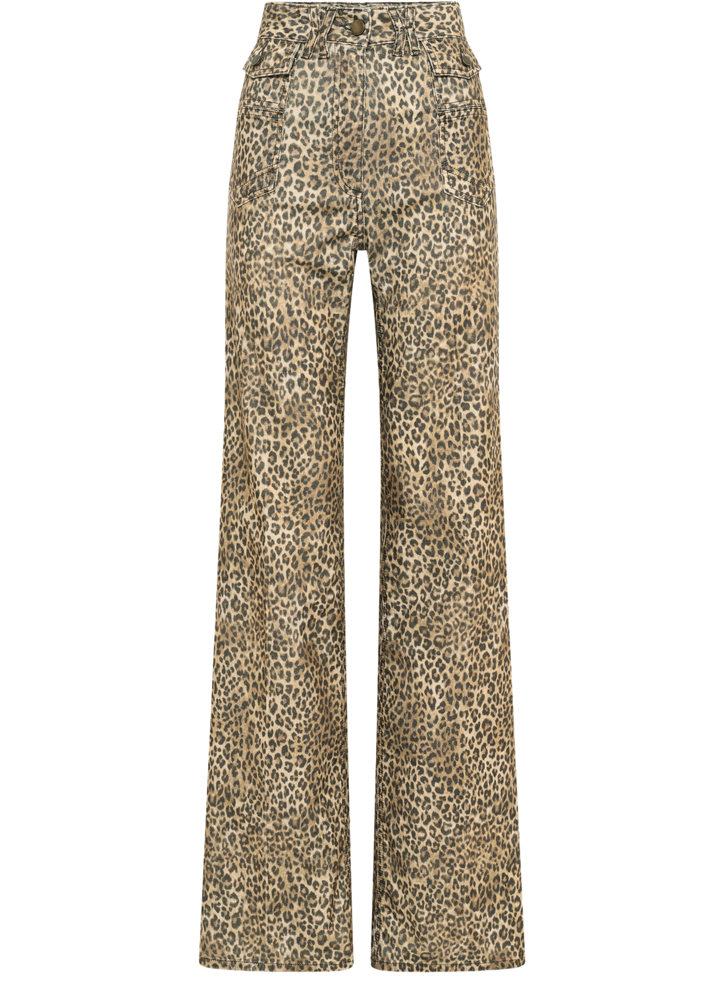 Pantalon flare en velours léopard - anna GERARD DAREL Marron