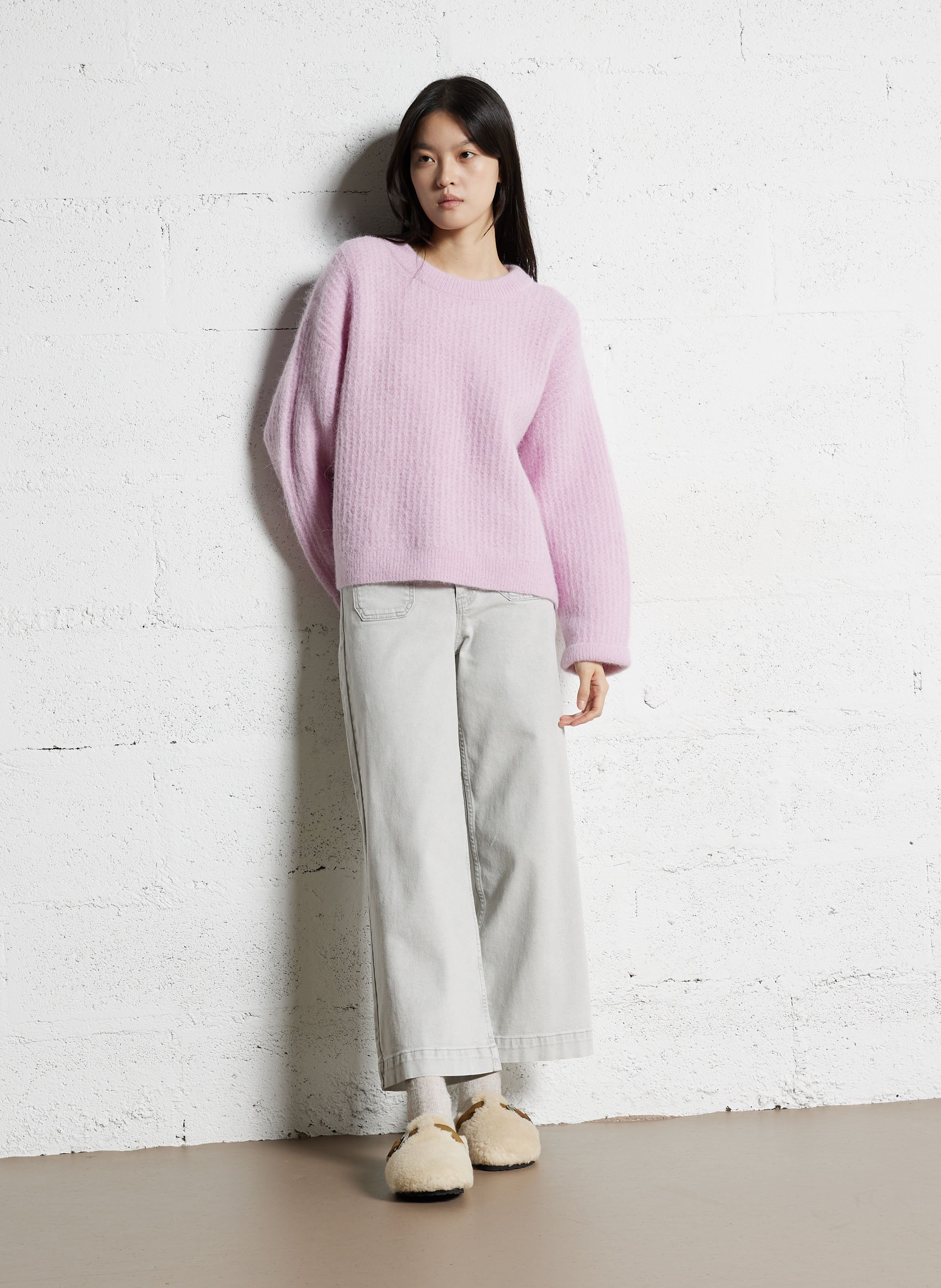 Mules plates en fourrure synthétique IKKS Blanc