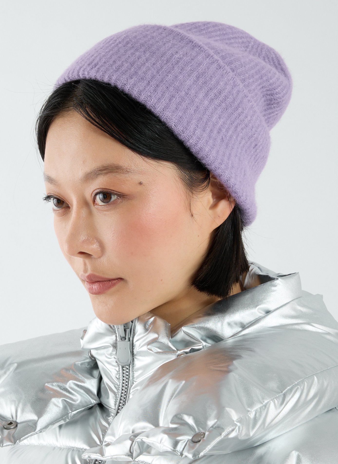 Bonnet côtelé en laine mélangée SAMSOE SAMSOE Violet