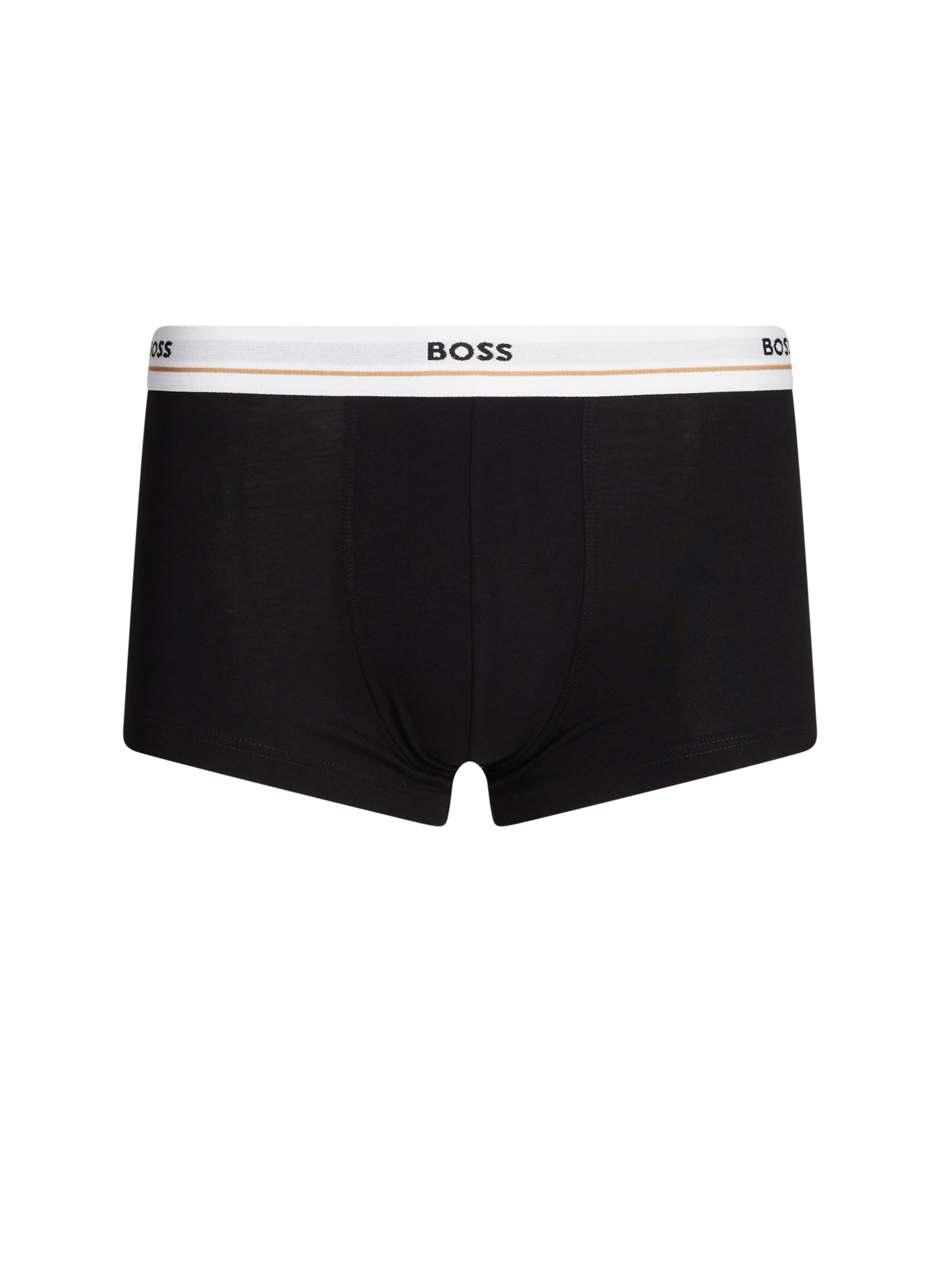 Lot de cinq boxers en coton stretch avec taille à logo BOSS Noir