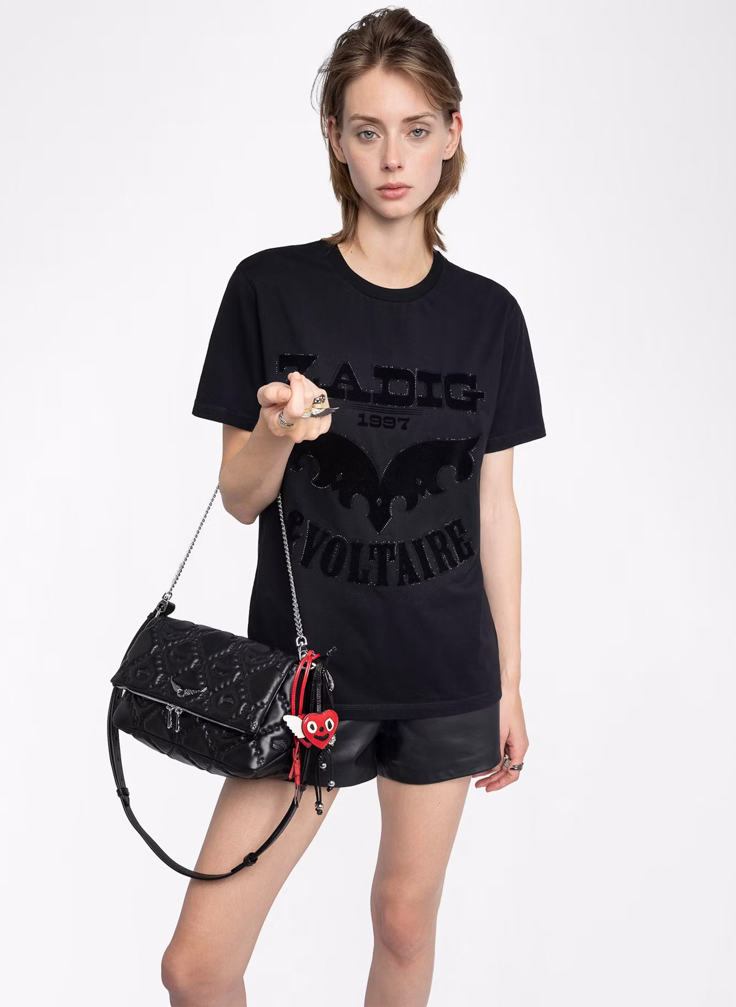 Tee-shirt oversize en coton sérigraphié edwin ZADIG&VOLTAIRE Noir