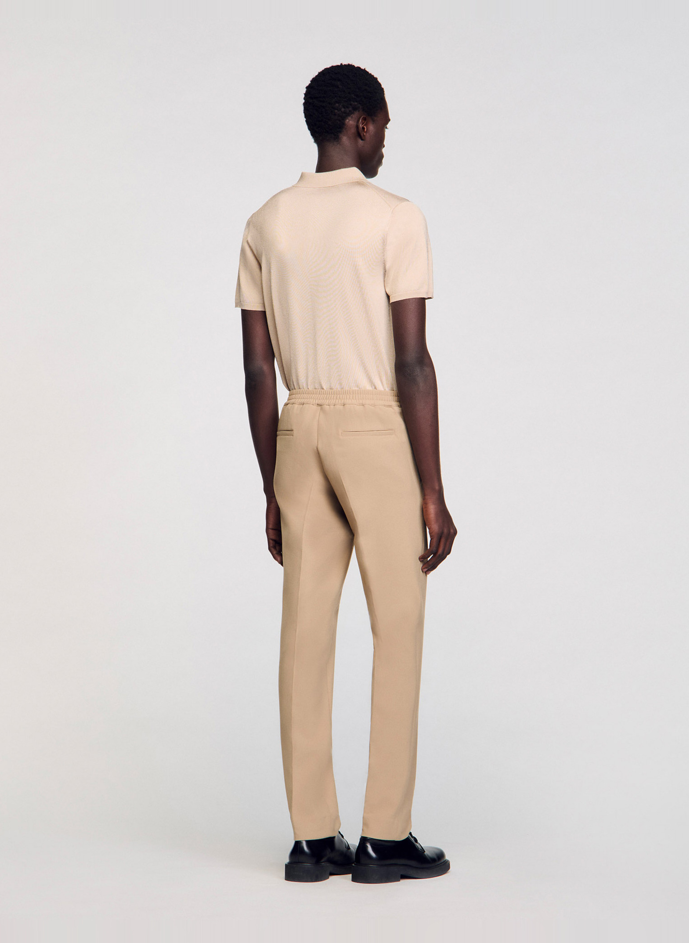 Pantalon droit SANDRO Beige