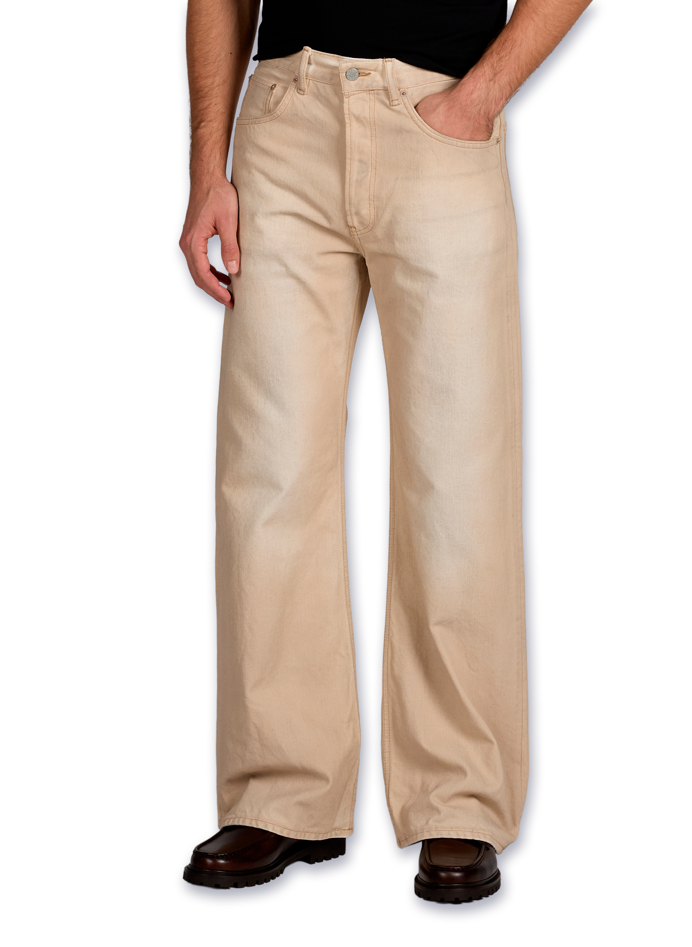 Wide cotton jeans ACNE STUDIOS Beige