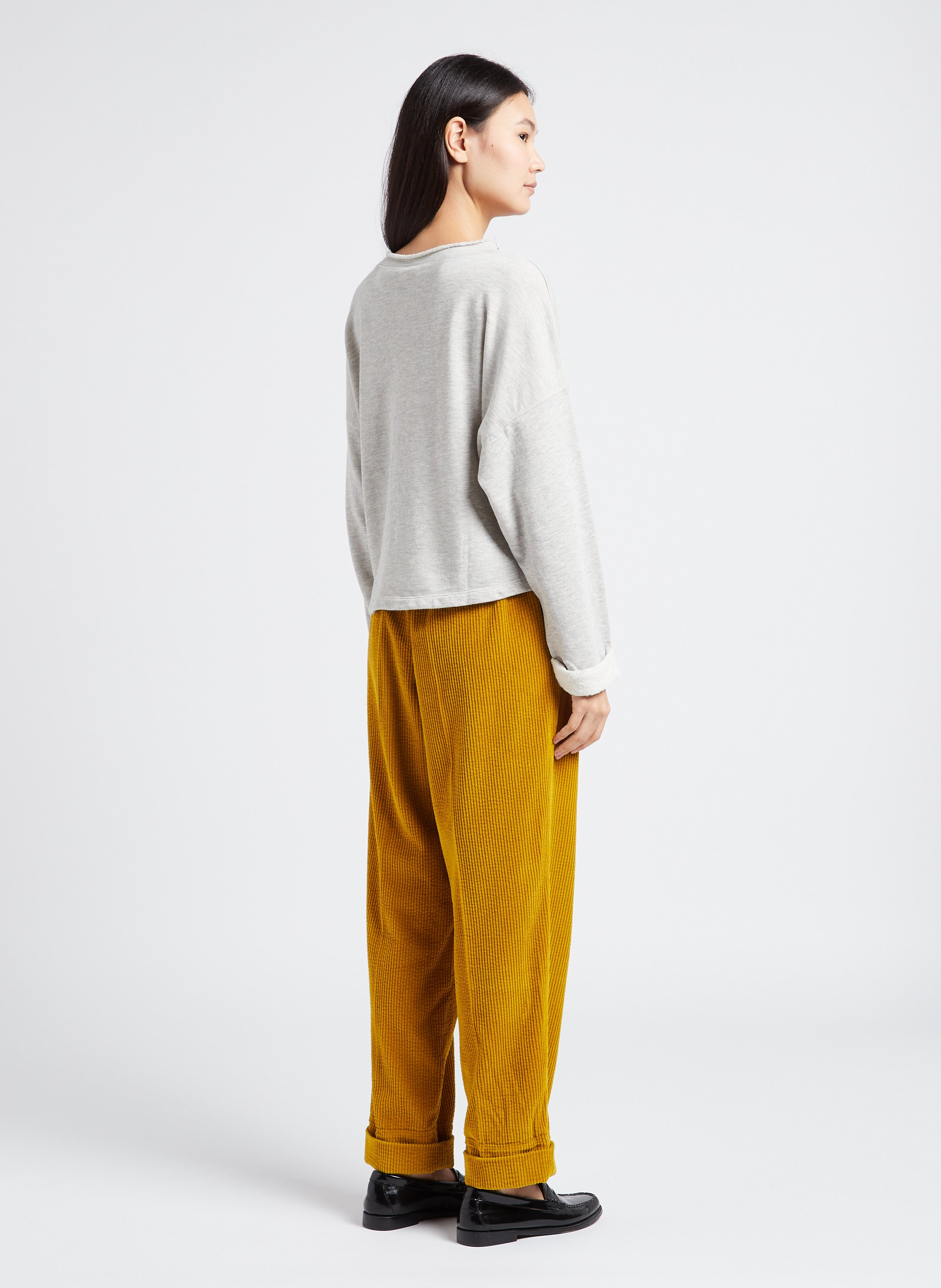 Sweat col rond en coton mélangé zofbay AMERICAN VINTAGE Gris