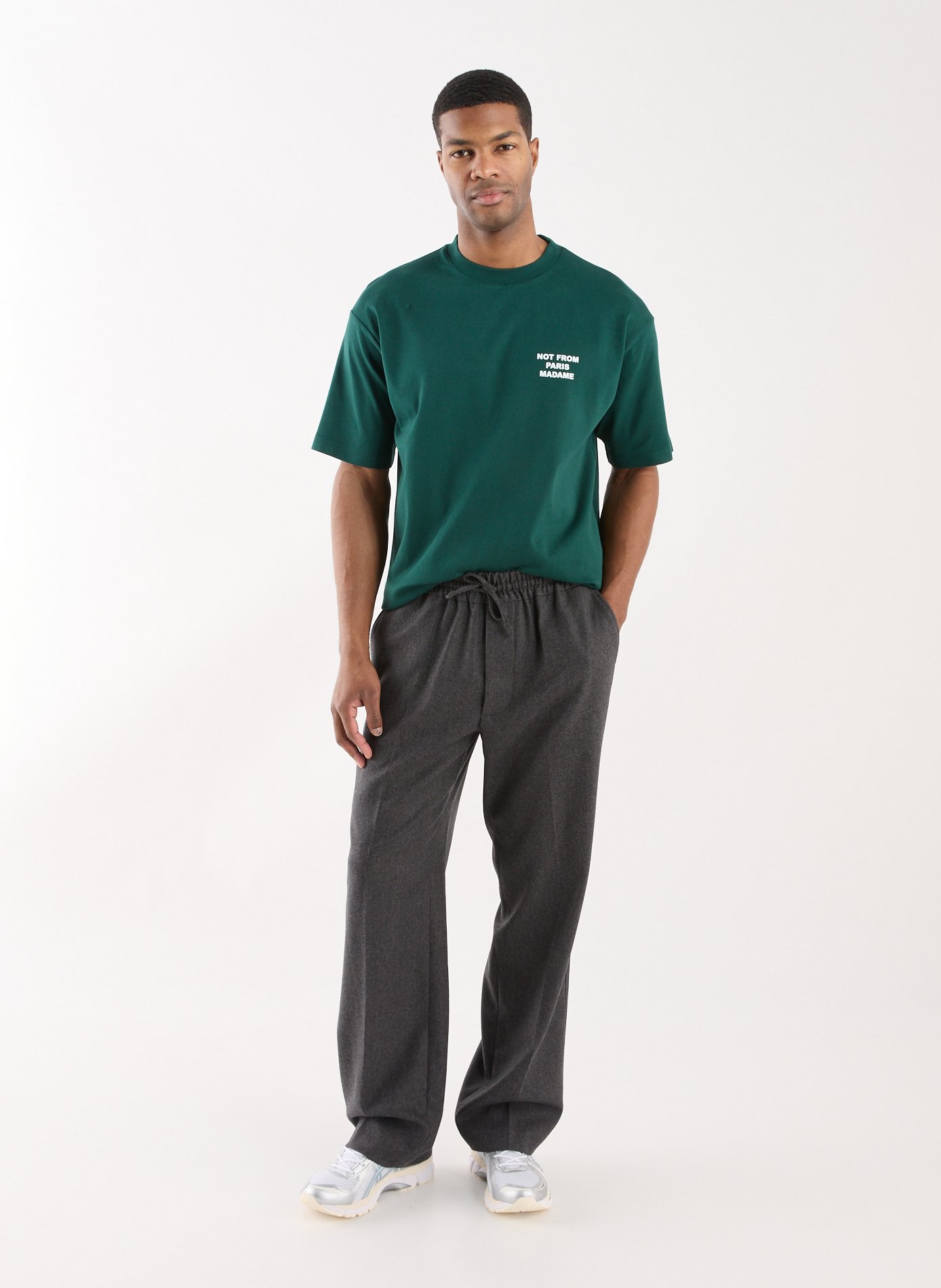 T-Shirt ample sérigraphié en coton DROLE DE MONSIEUR Vert