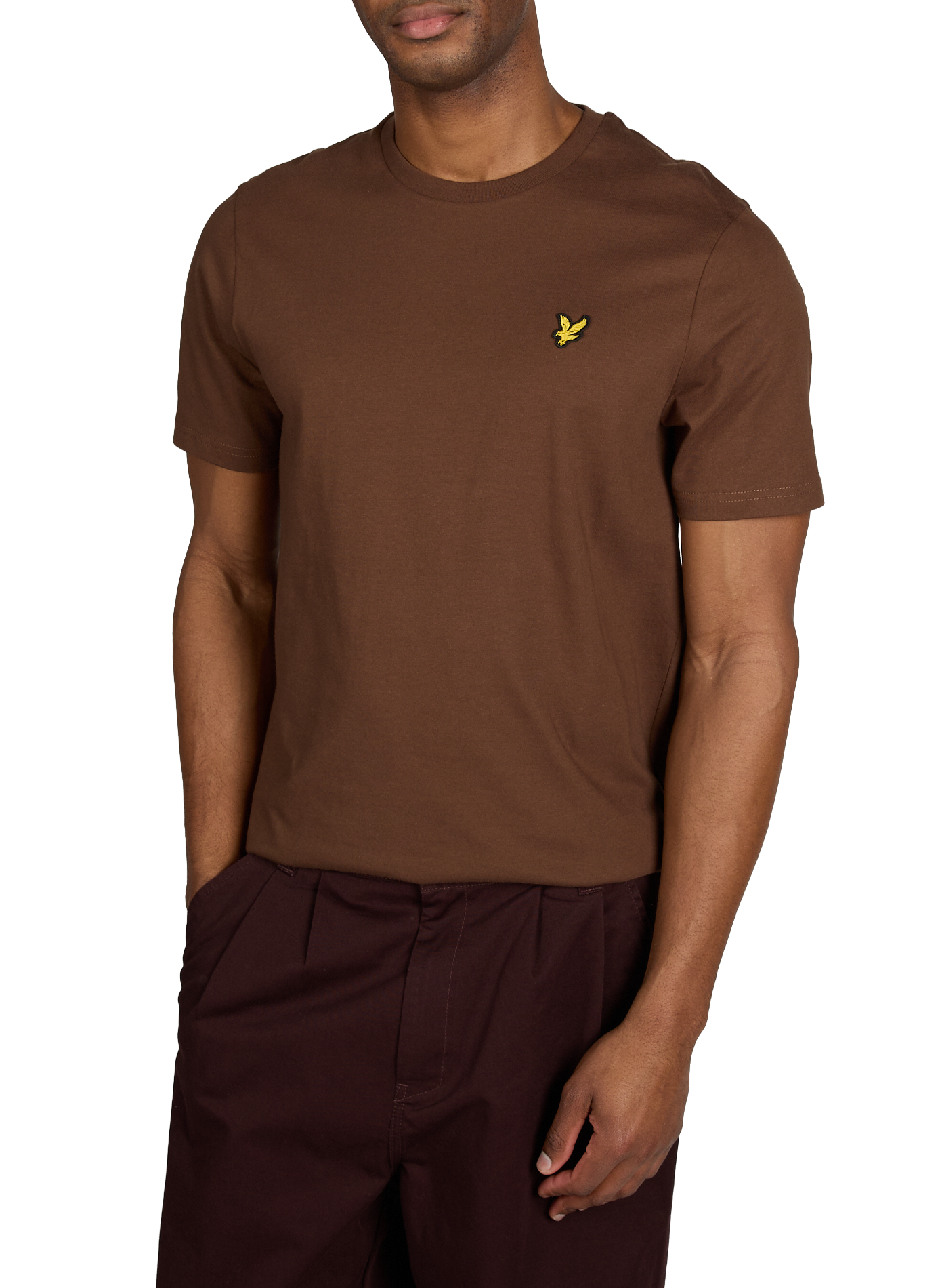 T-shirt à col rond en coton LYLE & SCOTT Marron