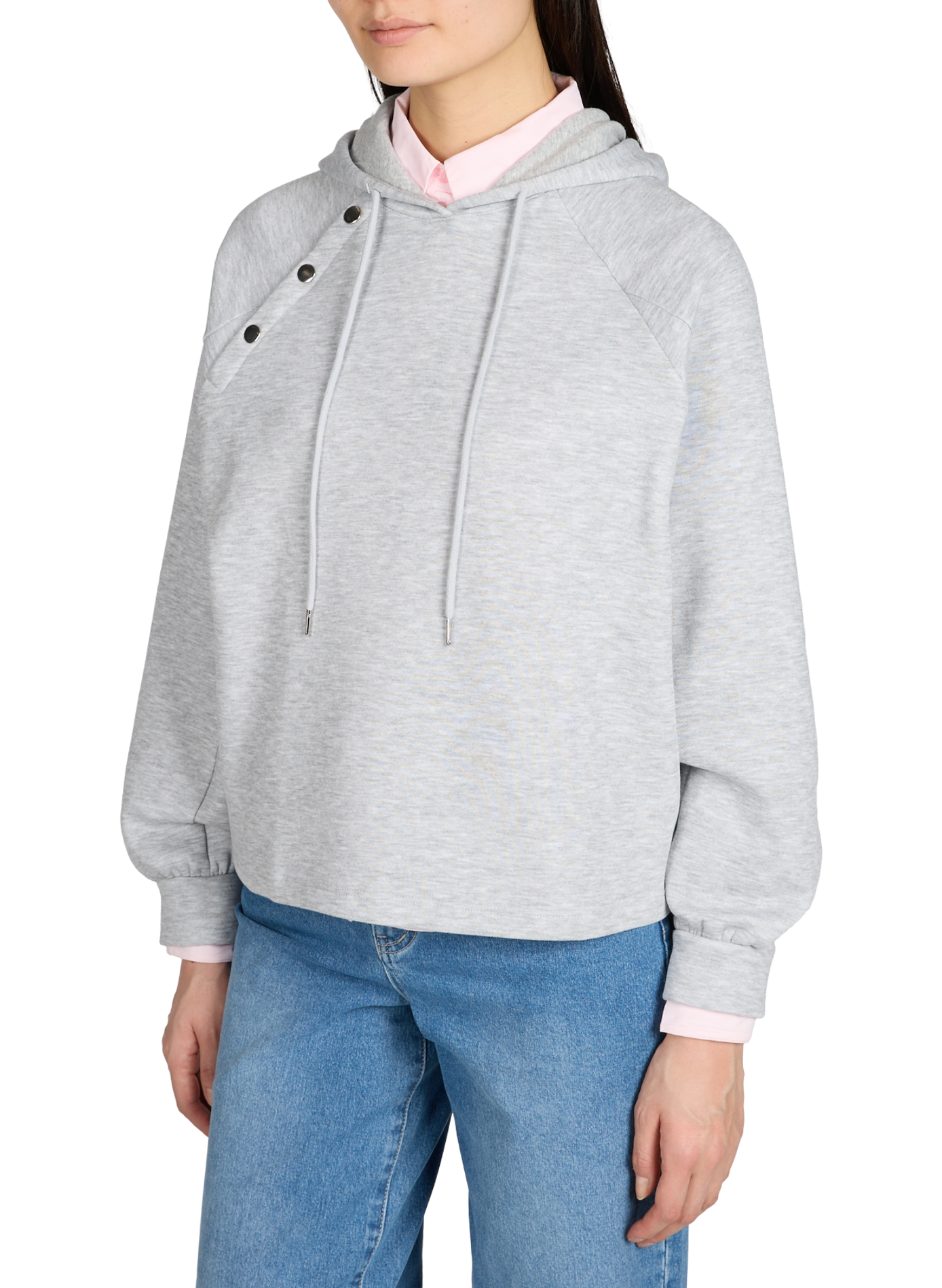 Vikana hooded sweatshirt in blended cotton VILA Grey