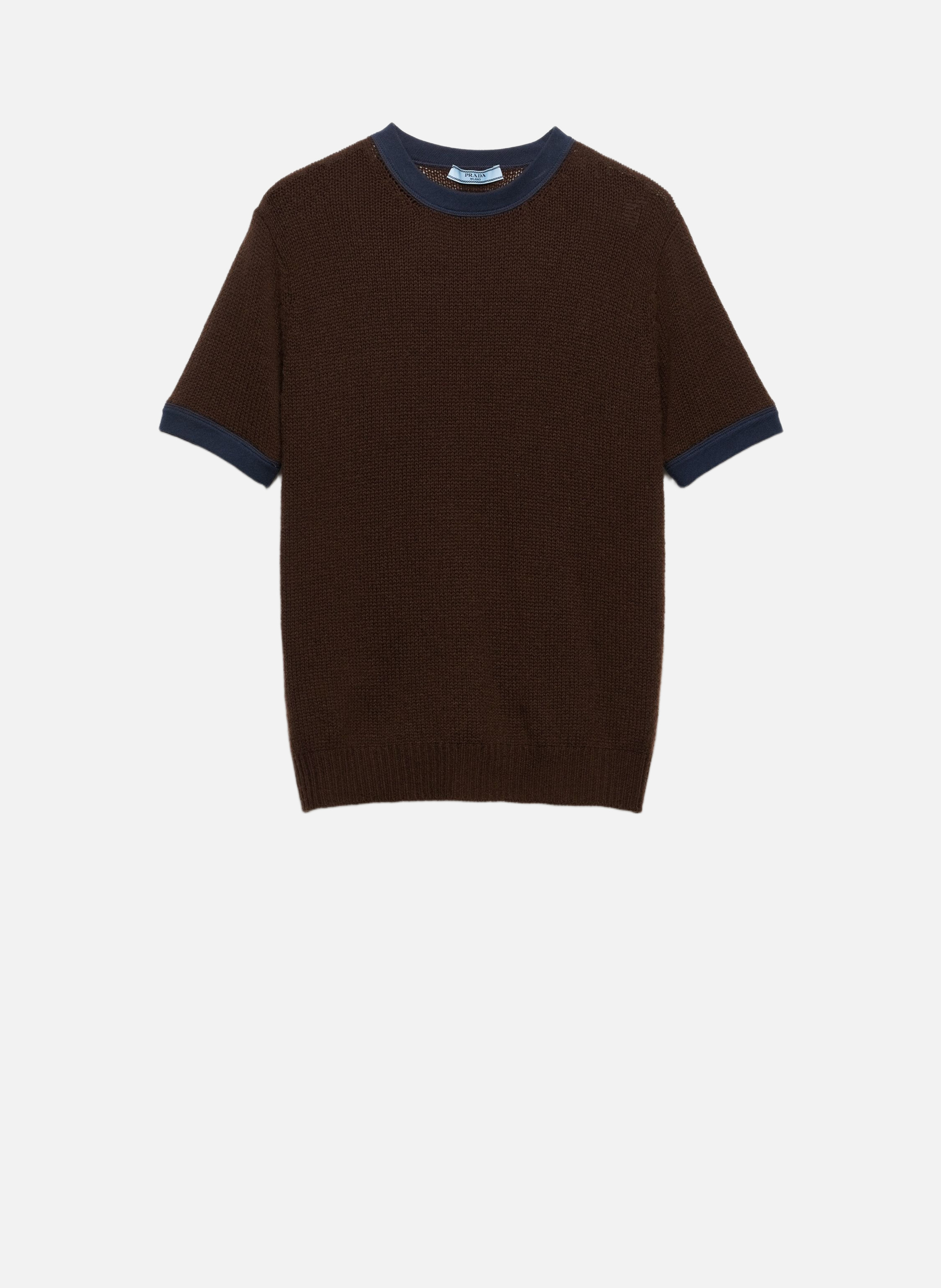 Pull à col rond en cachemire PRADA Marron