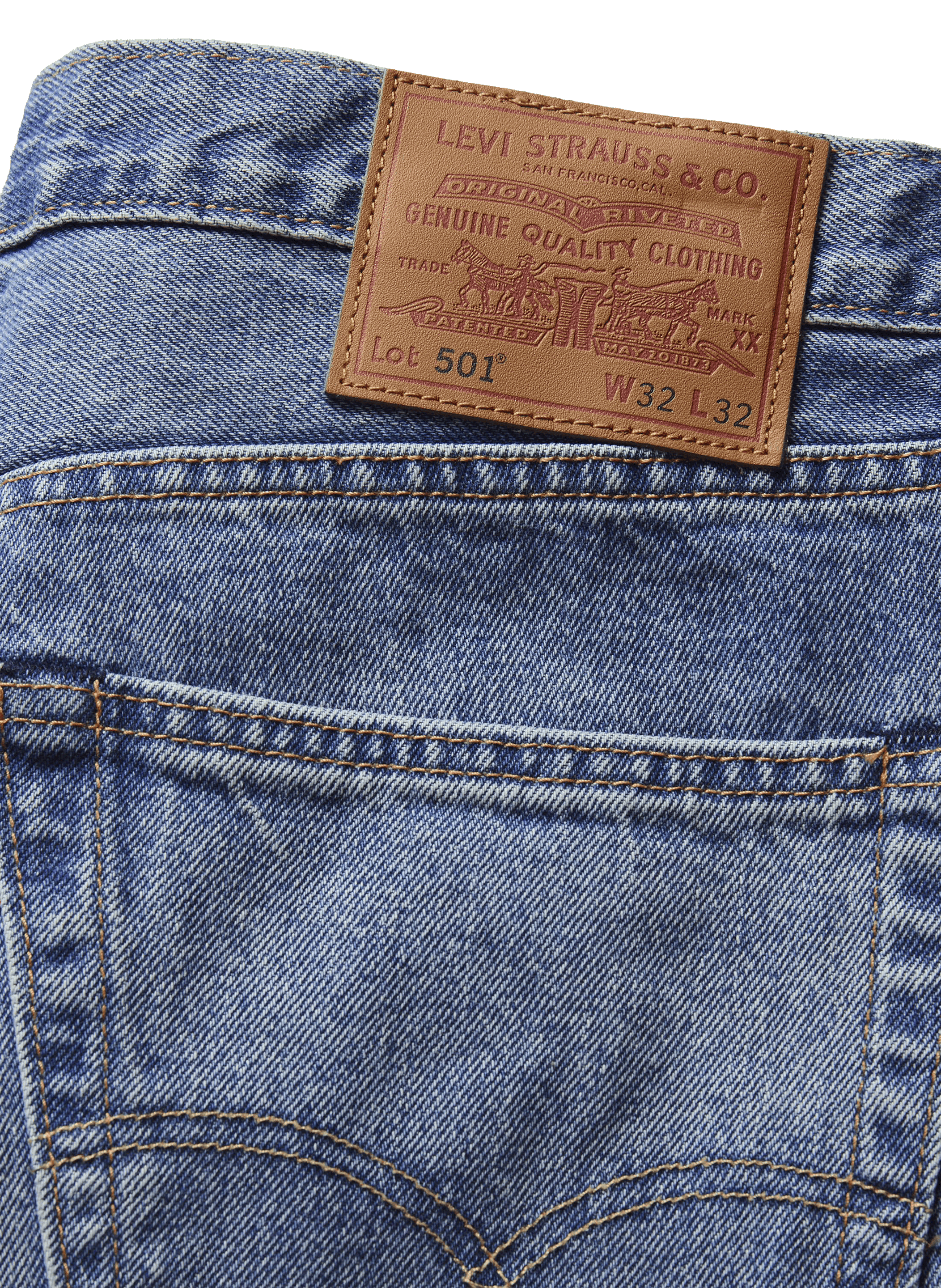 501 straight leg jeans in cotton LEVI'S Blue