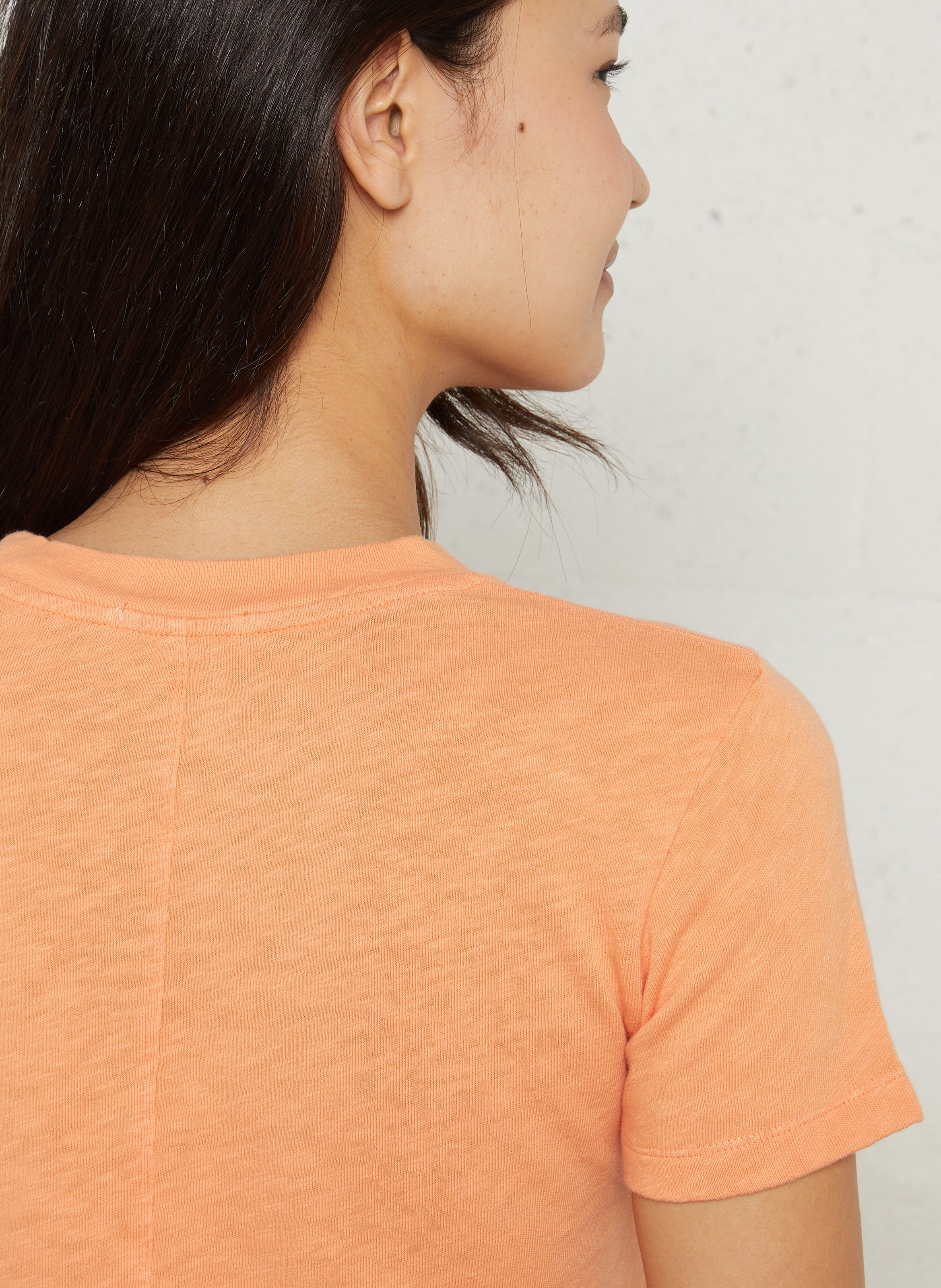 Tee-shirt col rond droit en coton sonoma AMERICAN VINTAGE Orange