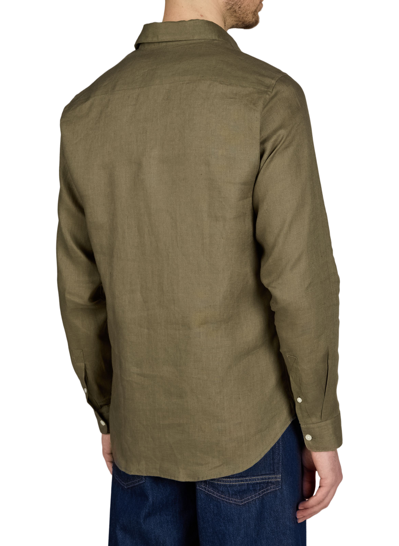 Slim-fit linen shirt AU PRINTEMPS PARIS Khaki