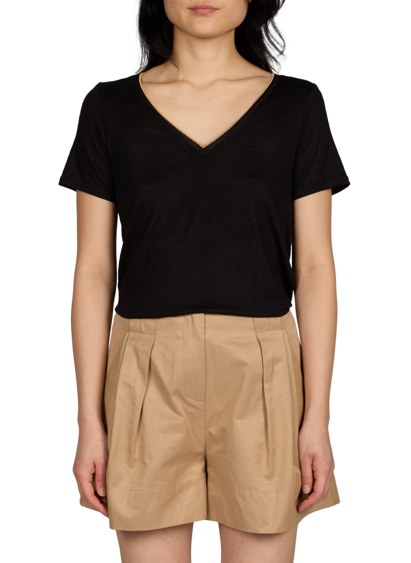 Vinoel V-neck T-shirt VILA Black