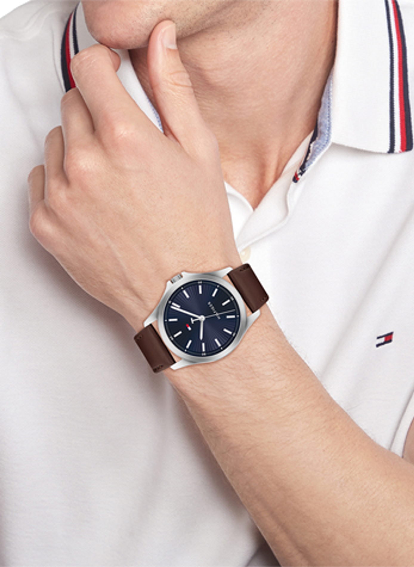 Montre quartz Bruce en cuir TOMMY HILFIGER MONTRES Marron