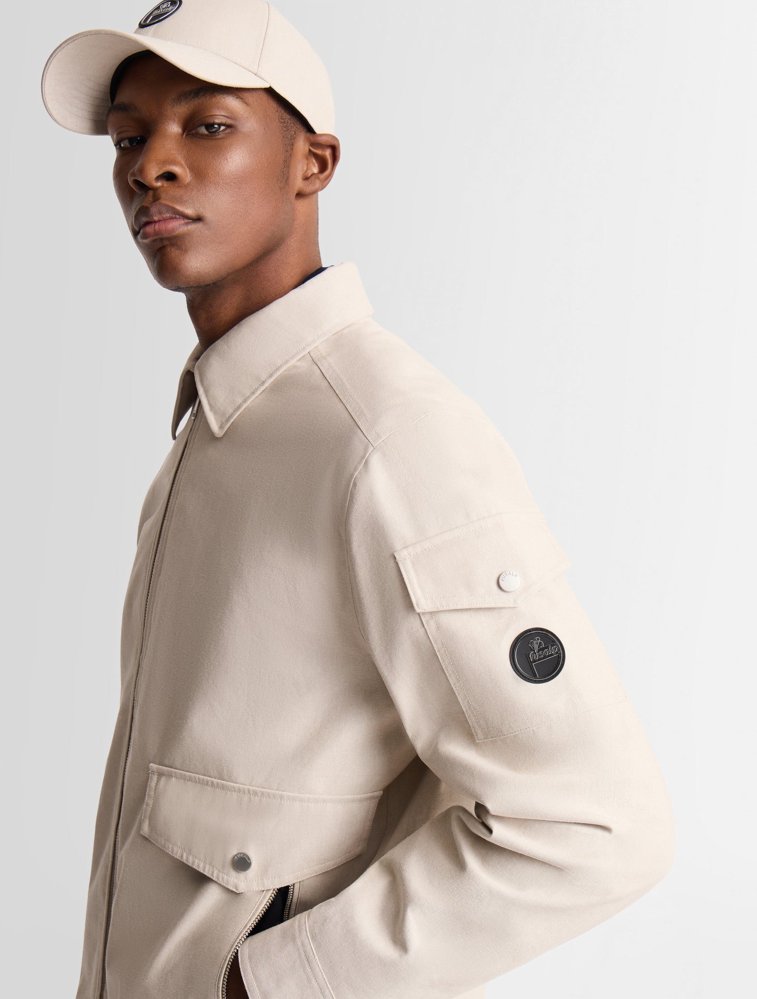 Blouson fralis chambray col chemise coupe regular FUSALP Blanc