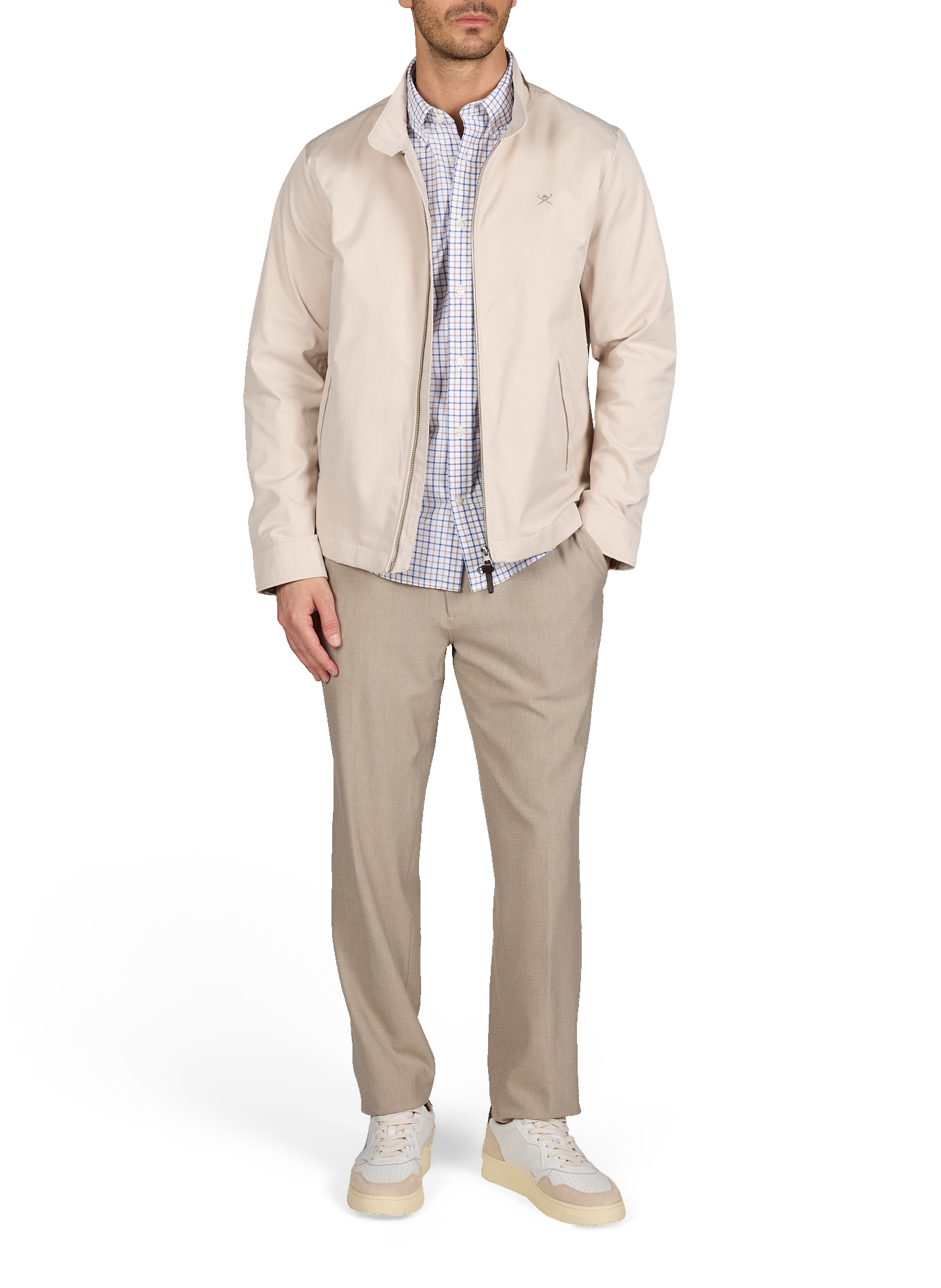 Recht jasje met opstaande kraag HACKETT Beige