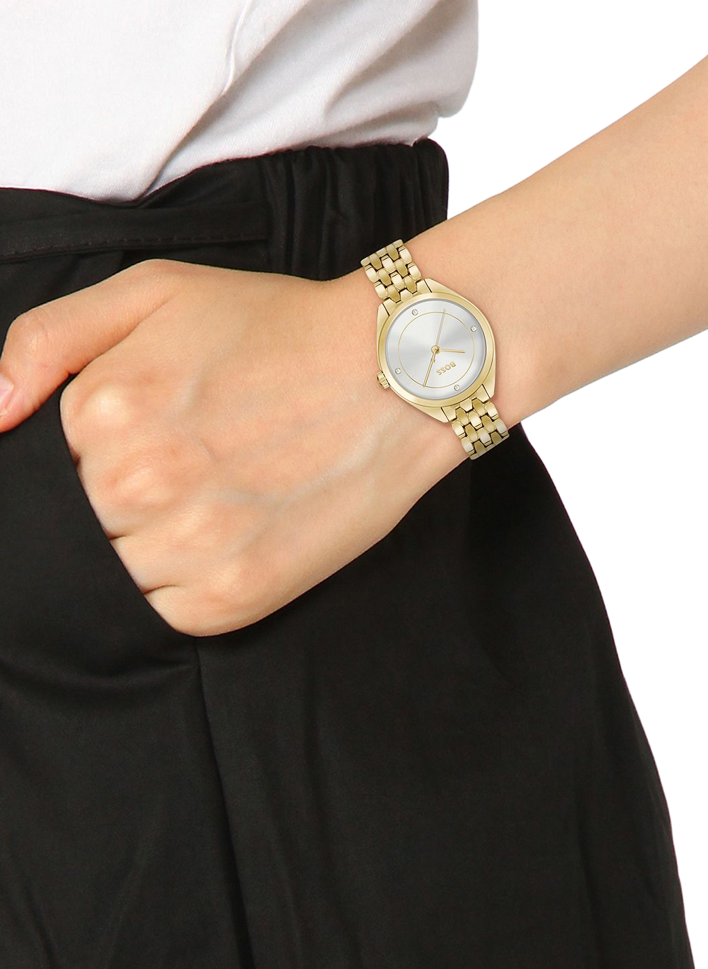 Mae quartz watch in stainless steel BOSS MONTRES White
