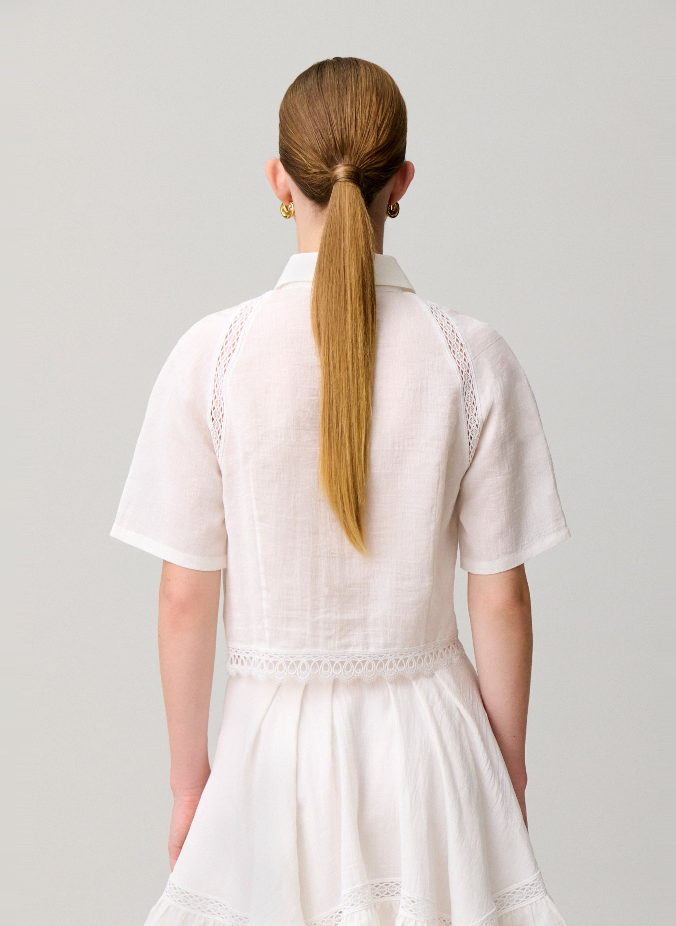 Chemise droite col classique CLAUDIE PIERLOT Beige