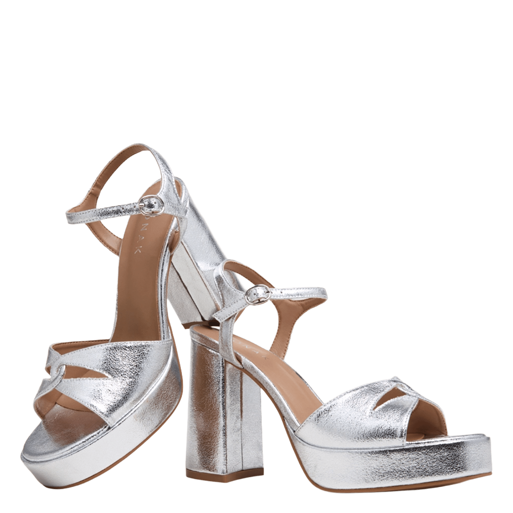 Sandales hautes métallisées justine JONAK Argent