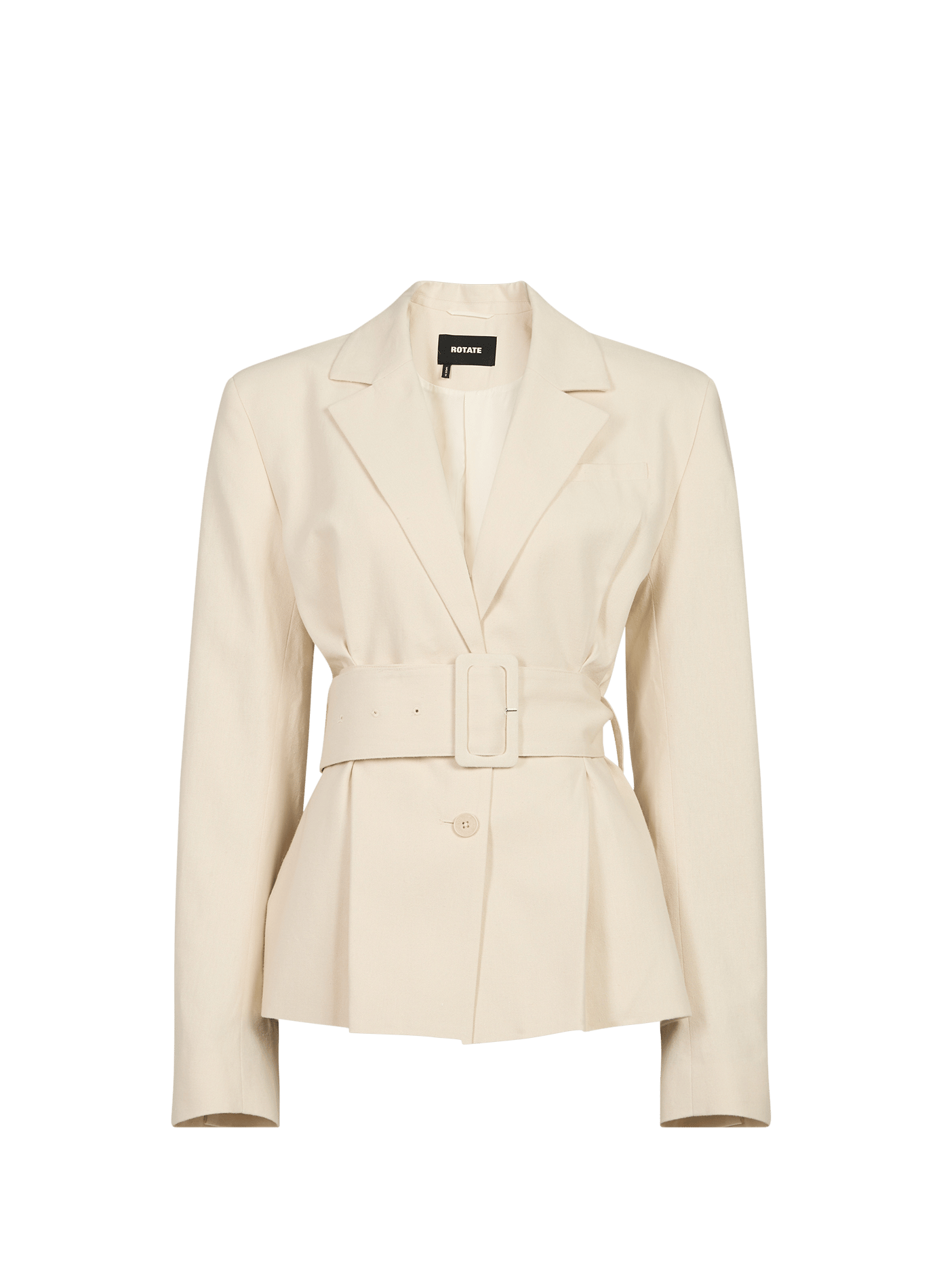 Blazer con dettaglio cintura in lino e cotone ROTATE Beige